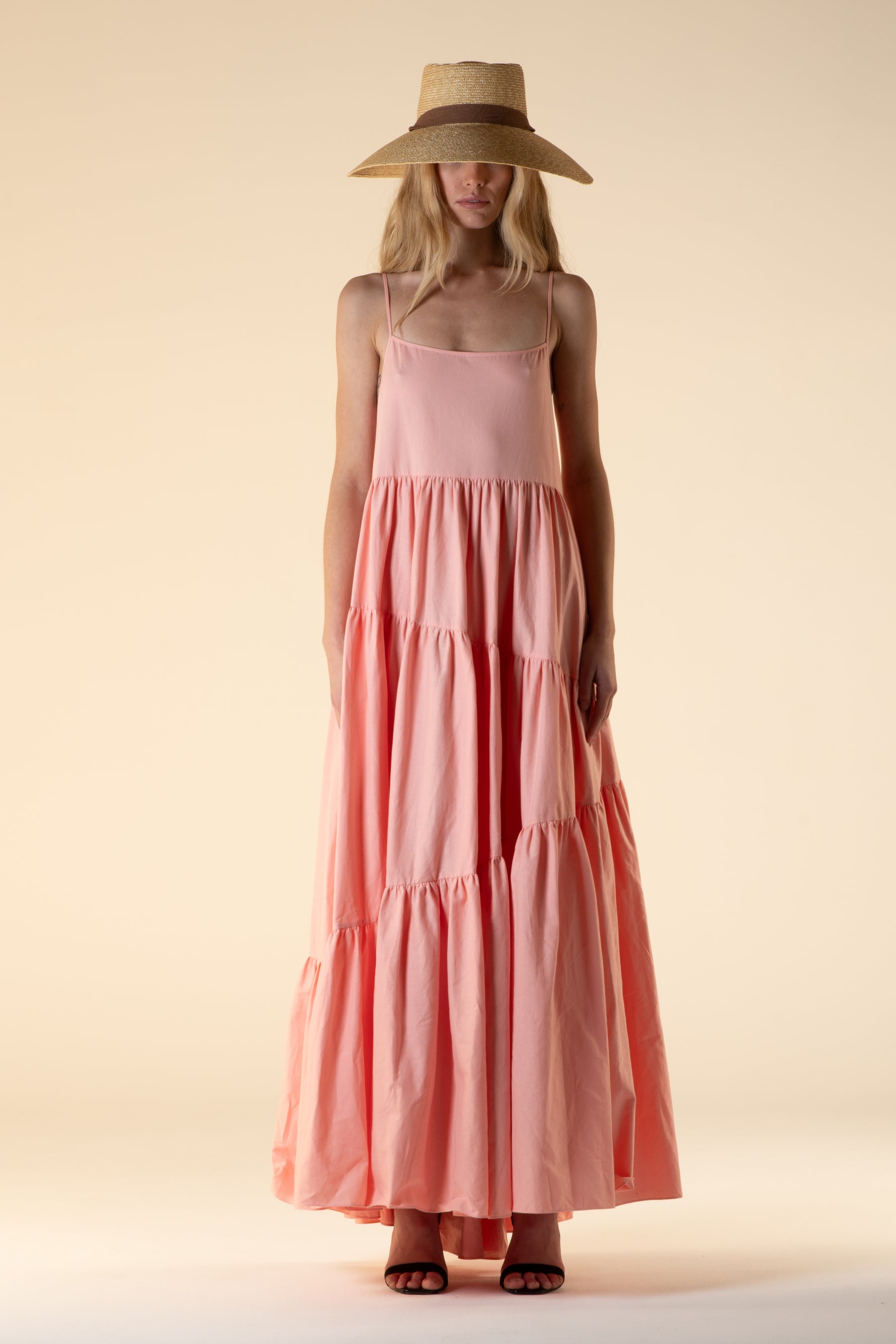 Malibu Cotton Maxi Dress Peony