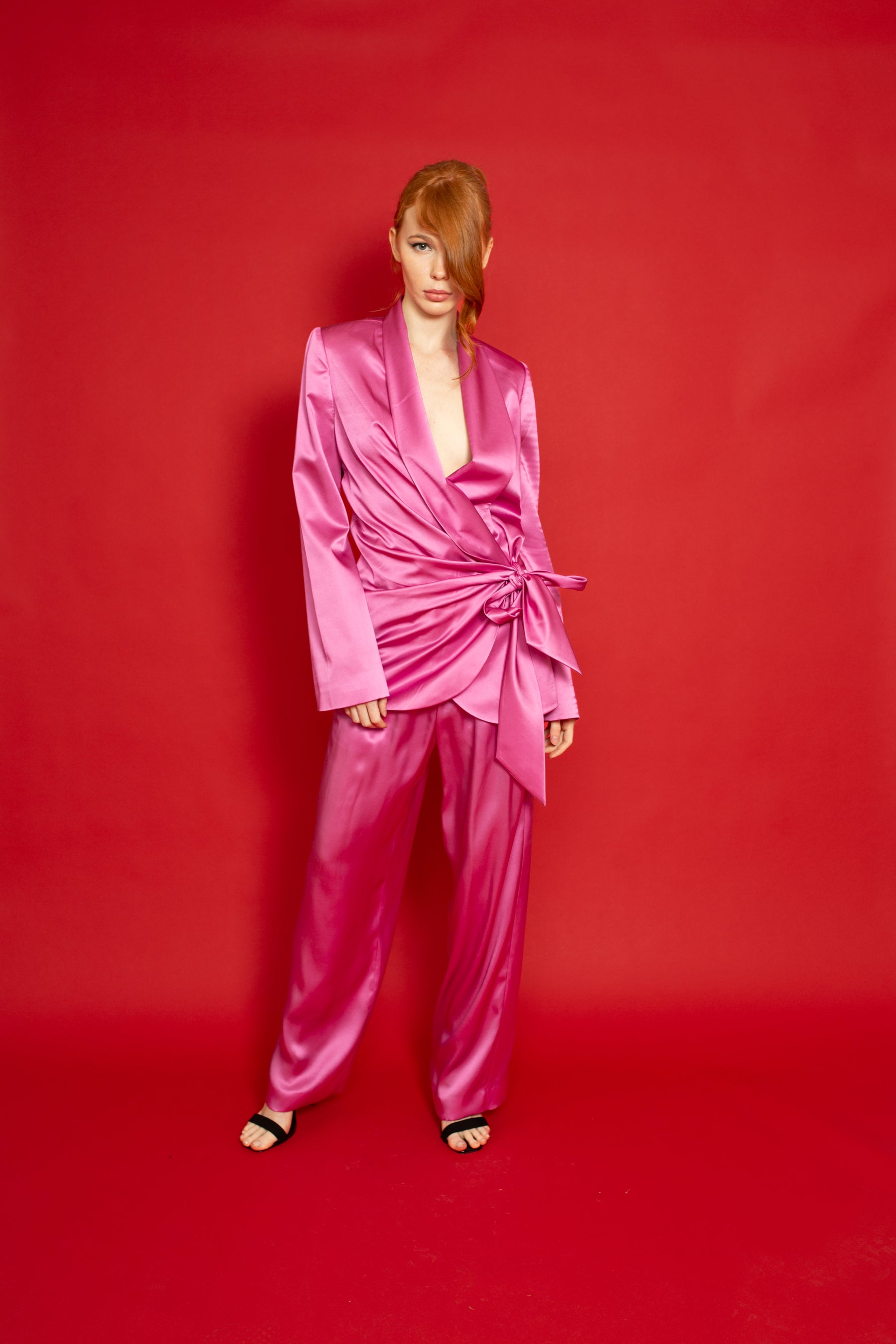 Salerno Satin Tux Jacket Rose 