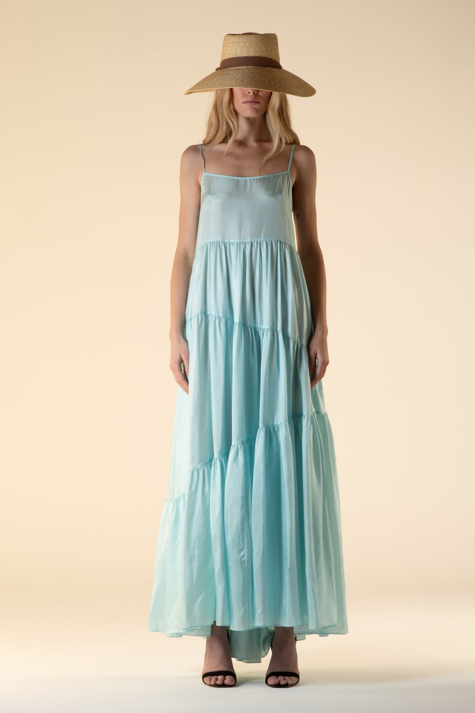 Malibu Silk Maxi Dress Mint