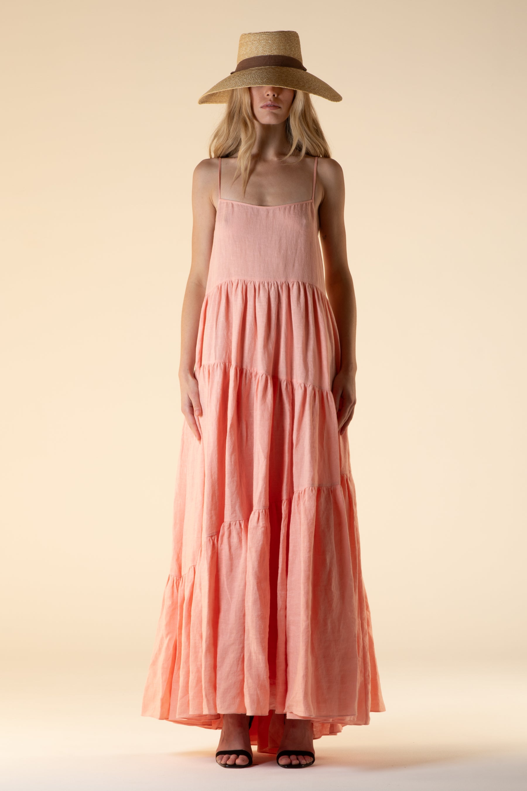 Malibu Linen Maxi Dress Peony