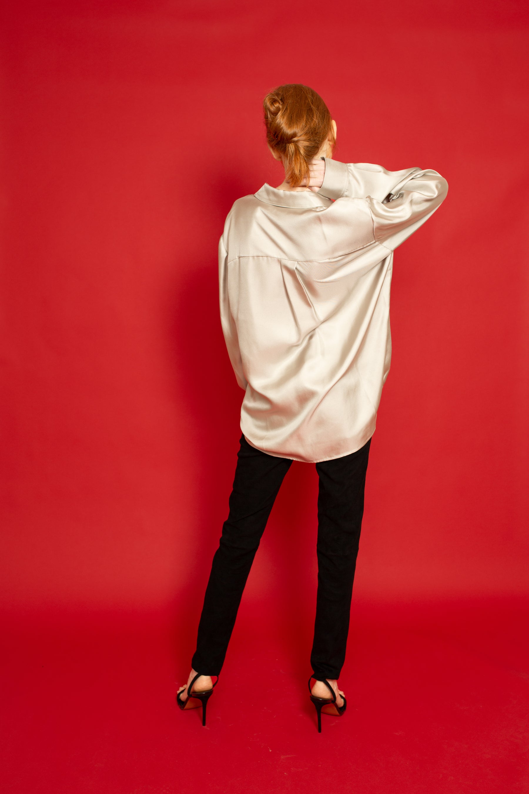 Suede Stretch Pants Black 