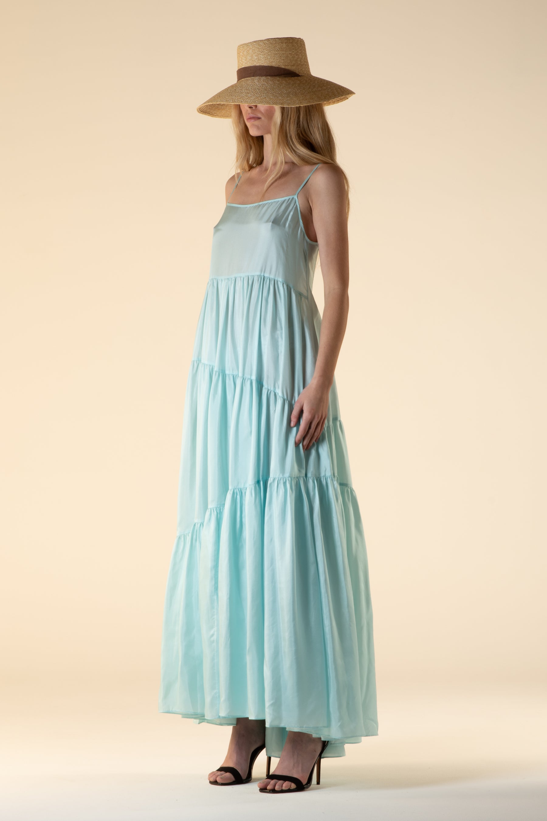 Malibu Silk Maxi Dress Mint