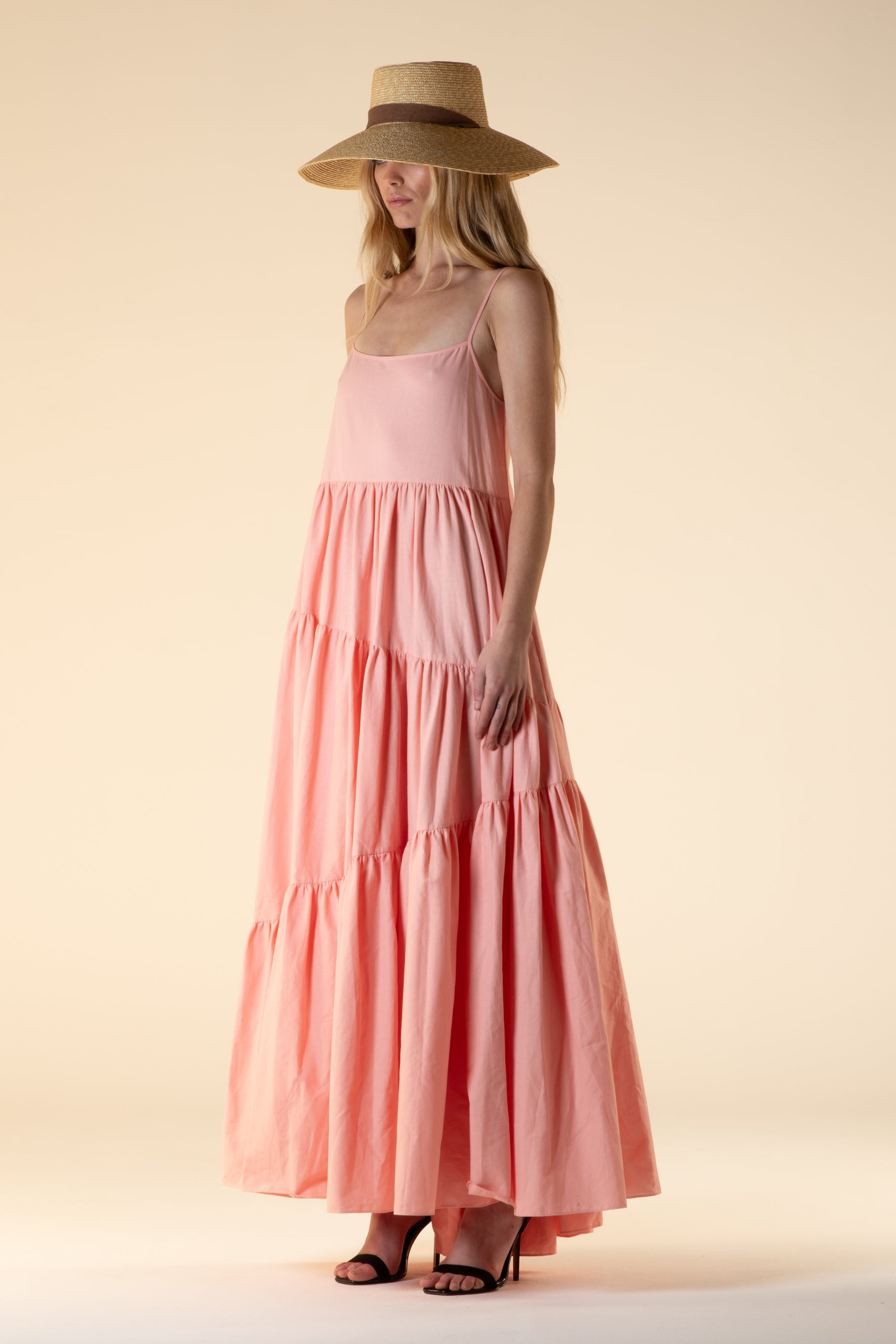 Malibu Cotton Maxi Dress Peony