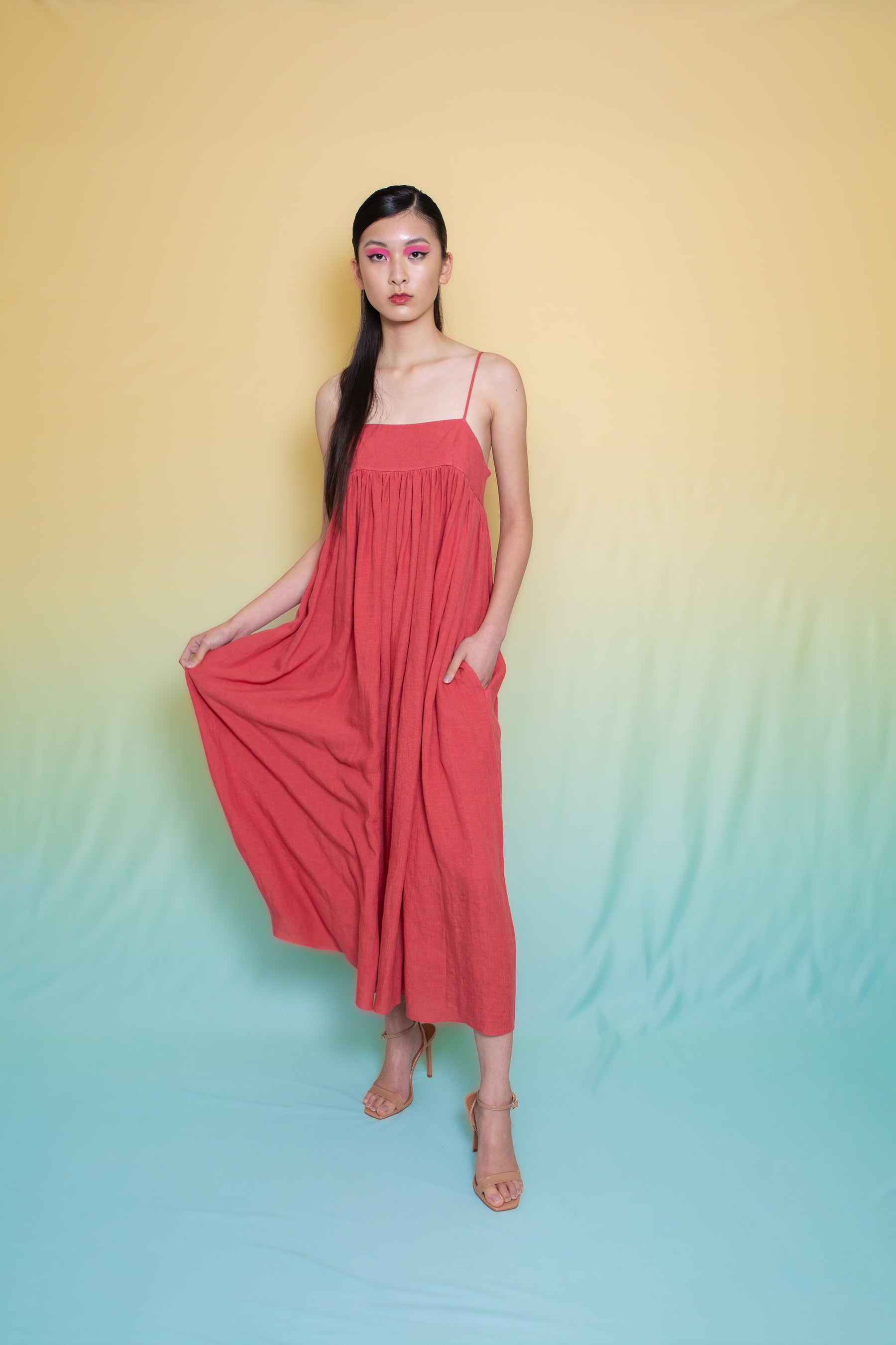 Neptune Linen Baby Doll Raspberry