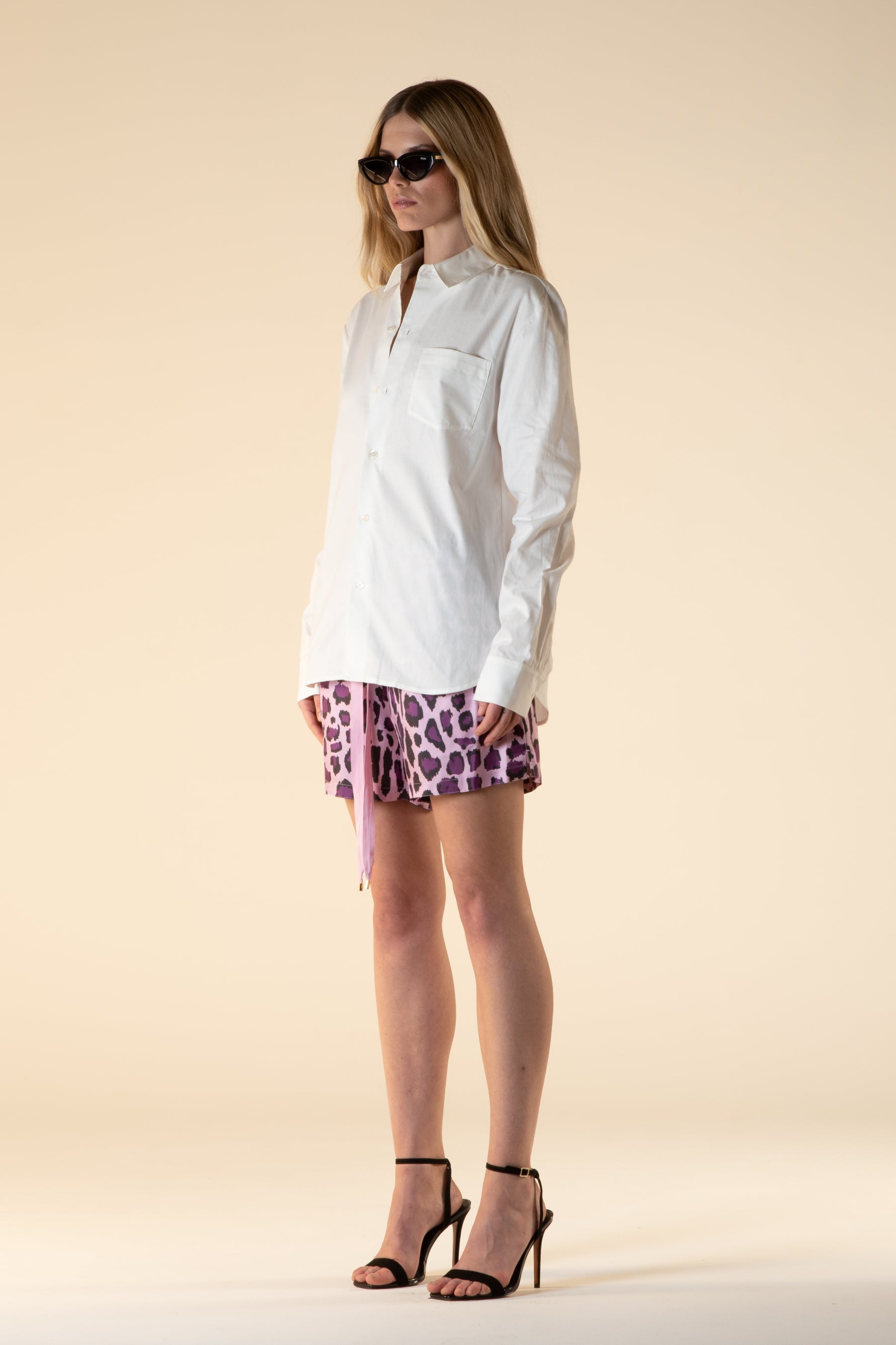 Paolo Silk Short Violet Jaguar 