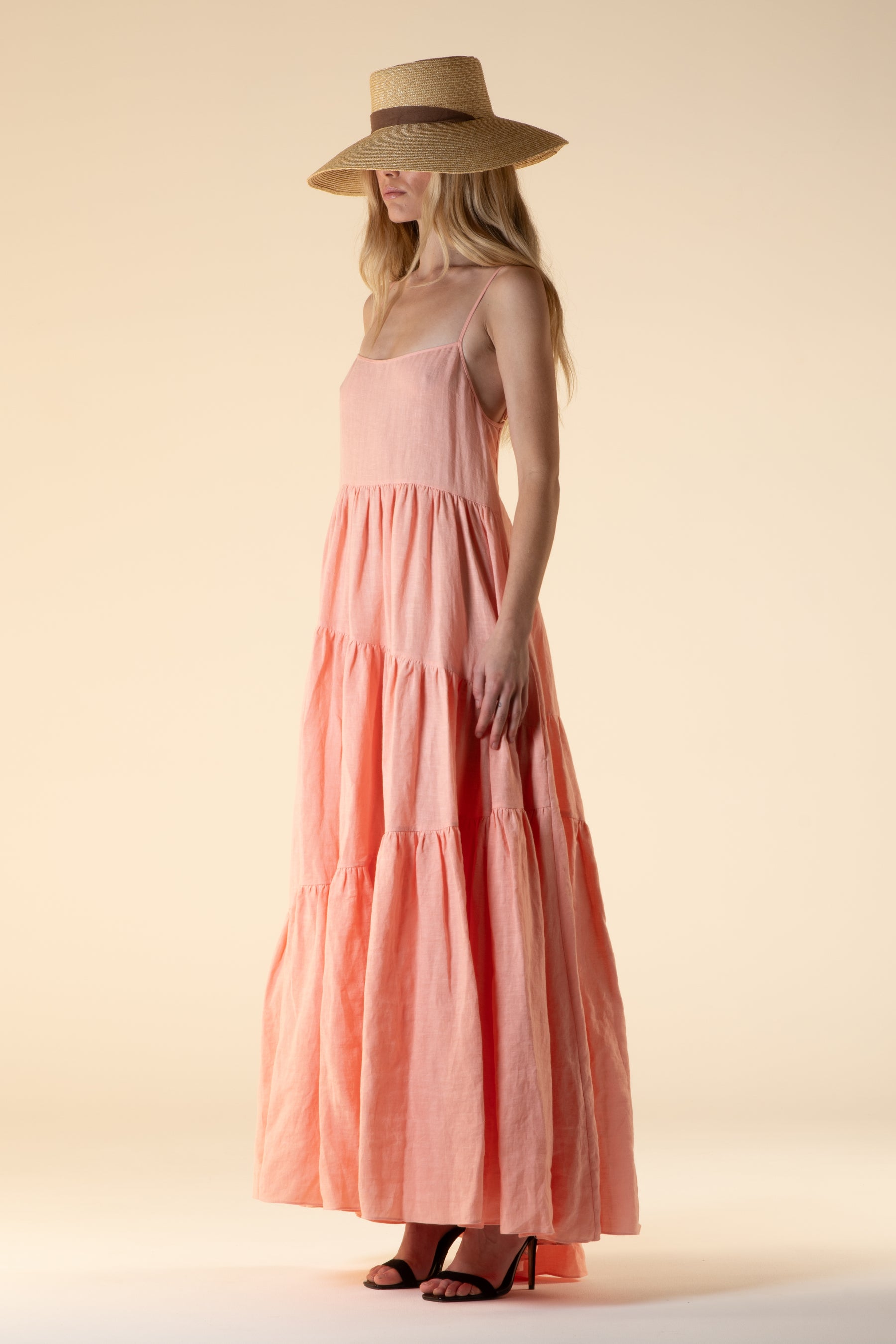 Malibu Linen Maxi Dress Peony