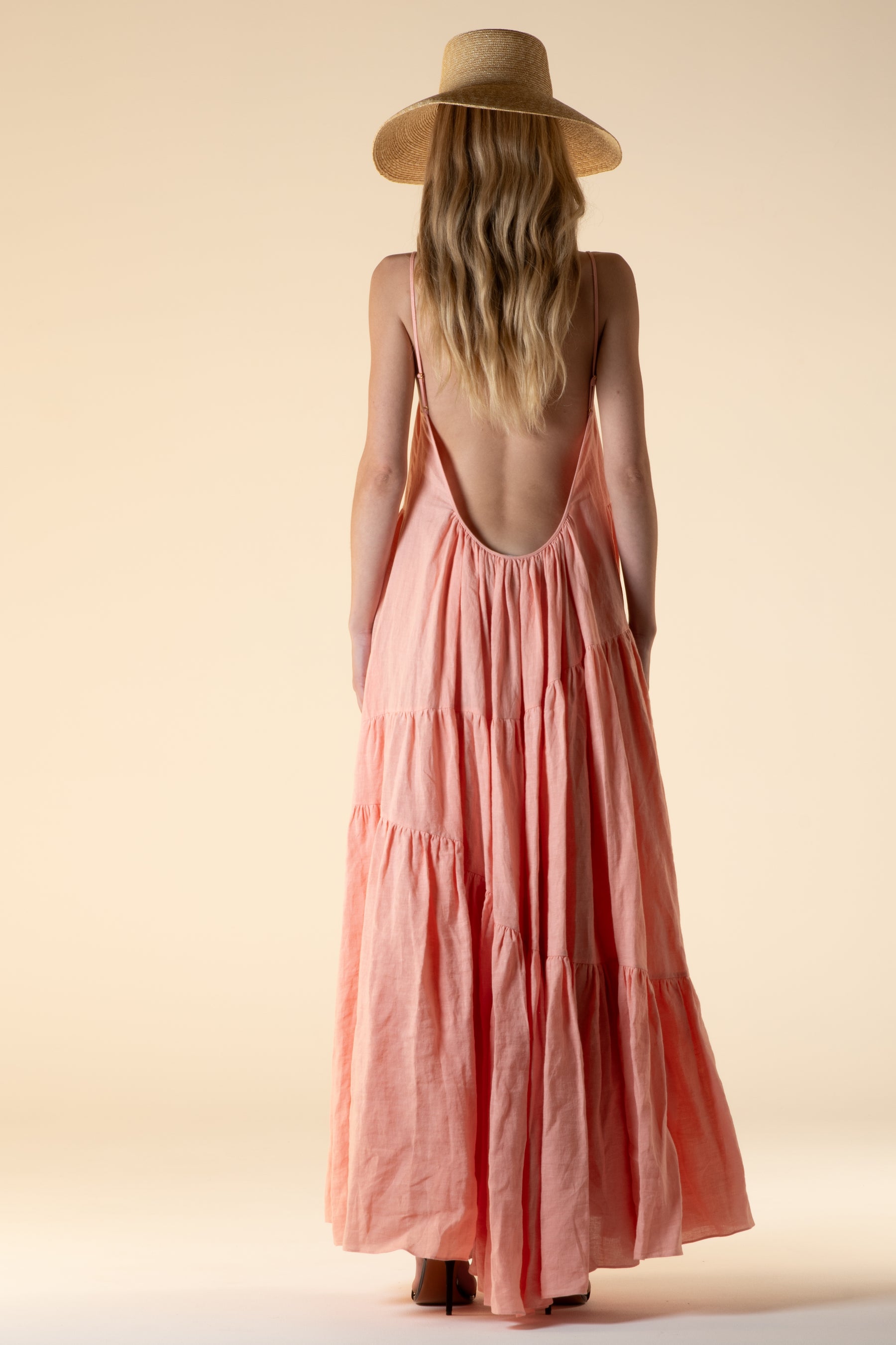 Malibu Linen Maxi Dress Peony