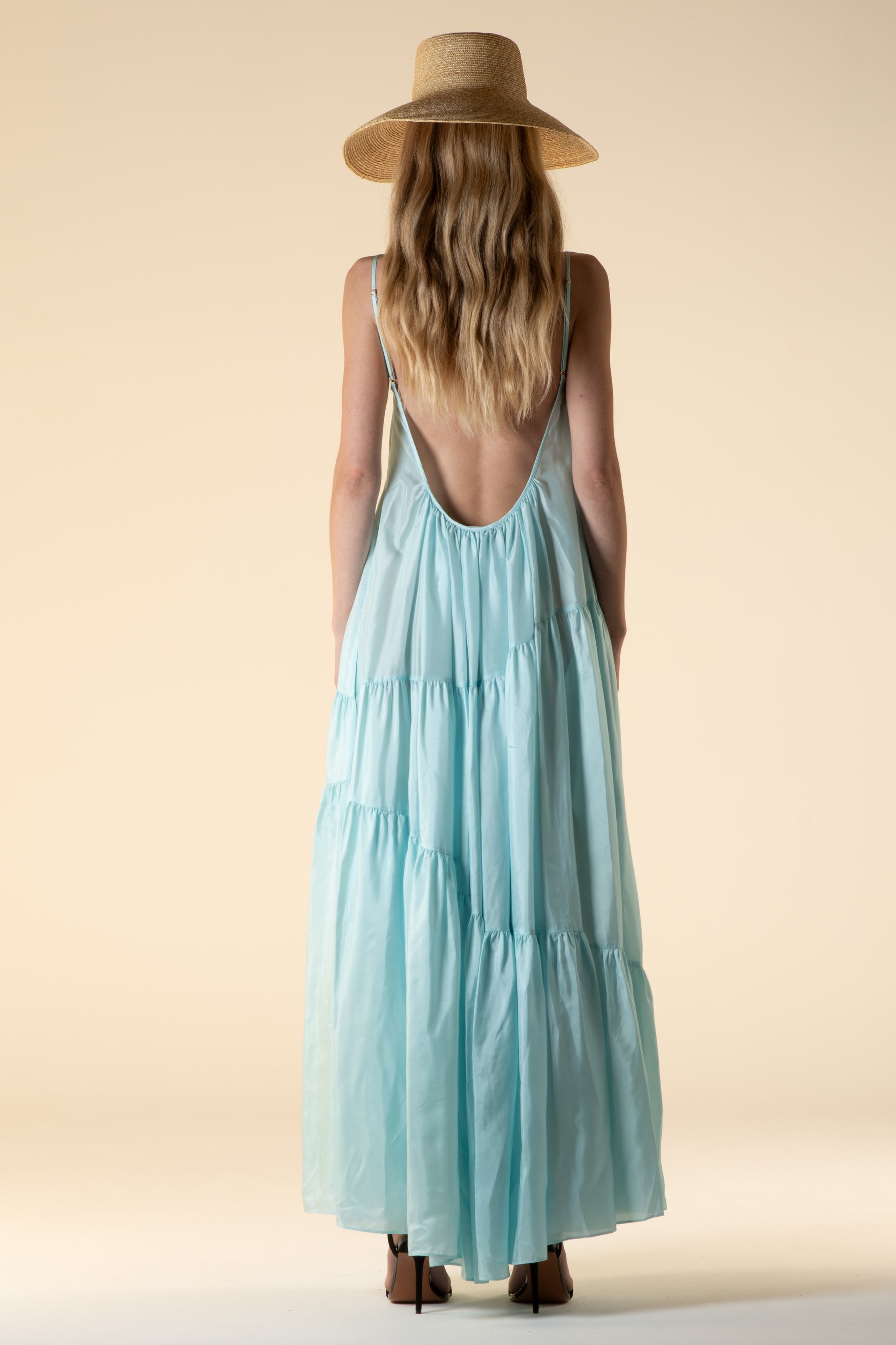 Malibu Silk Maxi Dress Mint