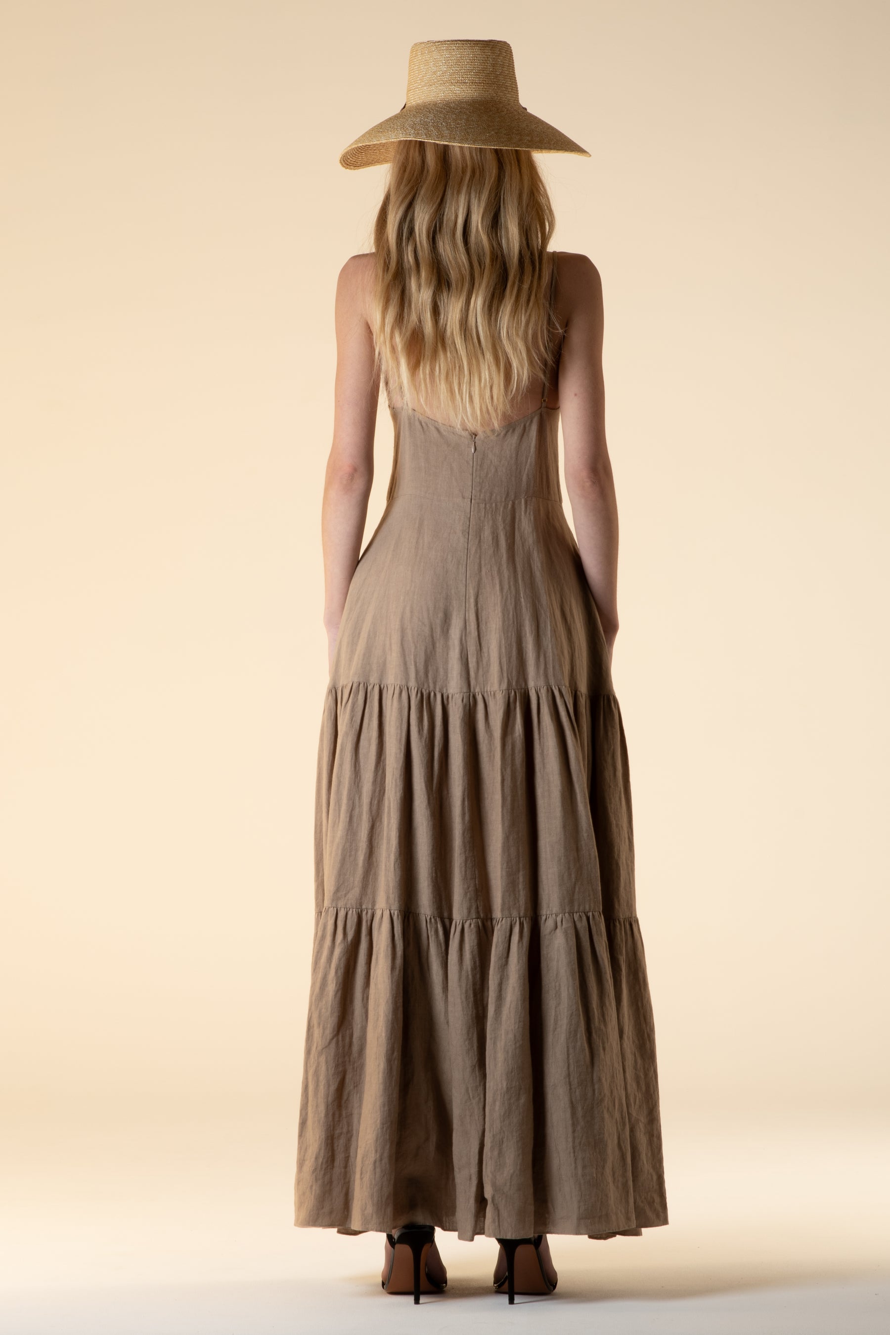 Del Rey Linen Maxi Dress Natural