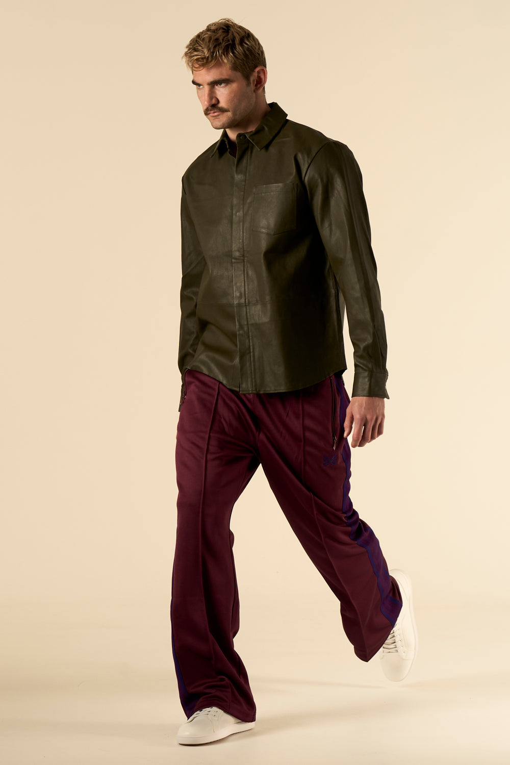 Leather Shirt Army Green 