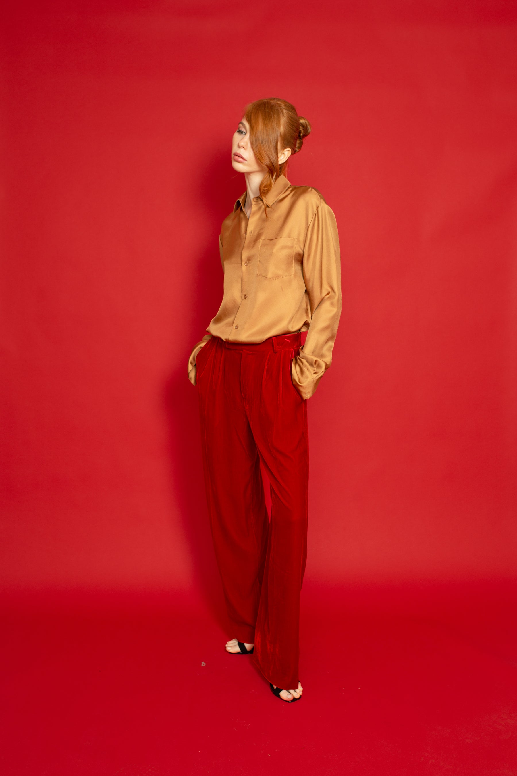 Salinas Velvet Trouser Cherry 