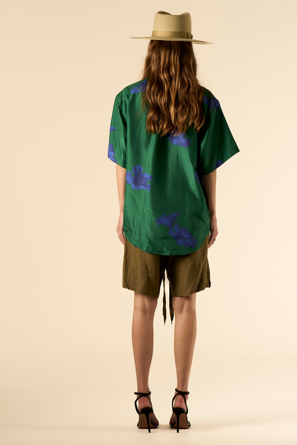 Safari Double Pocket Silk Shirt Emerald Hawaii 
