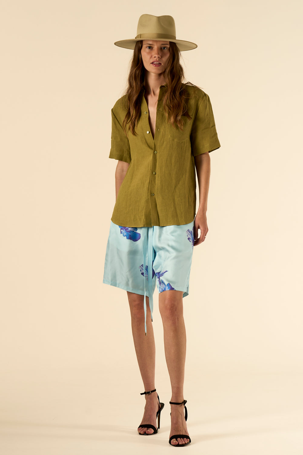 Basketball Silk Short Pale Blue Hawaii 