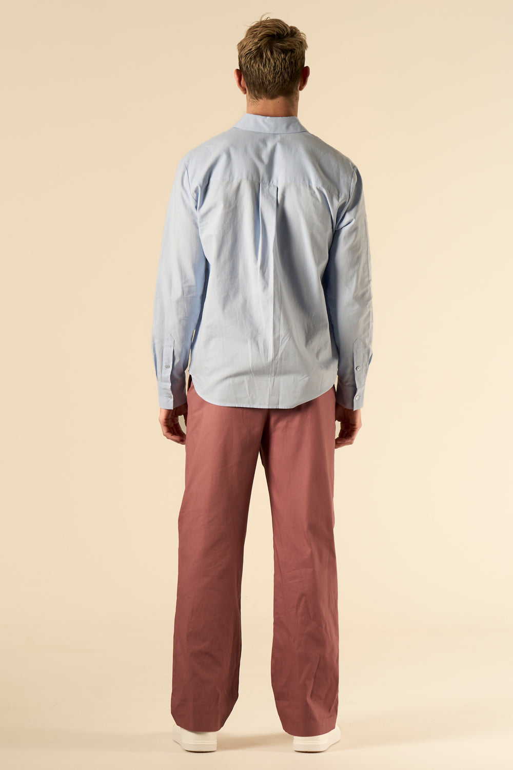 Ruben Long Sleeve Cotton Shirt Pale Blue 