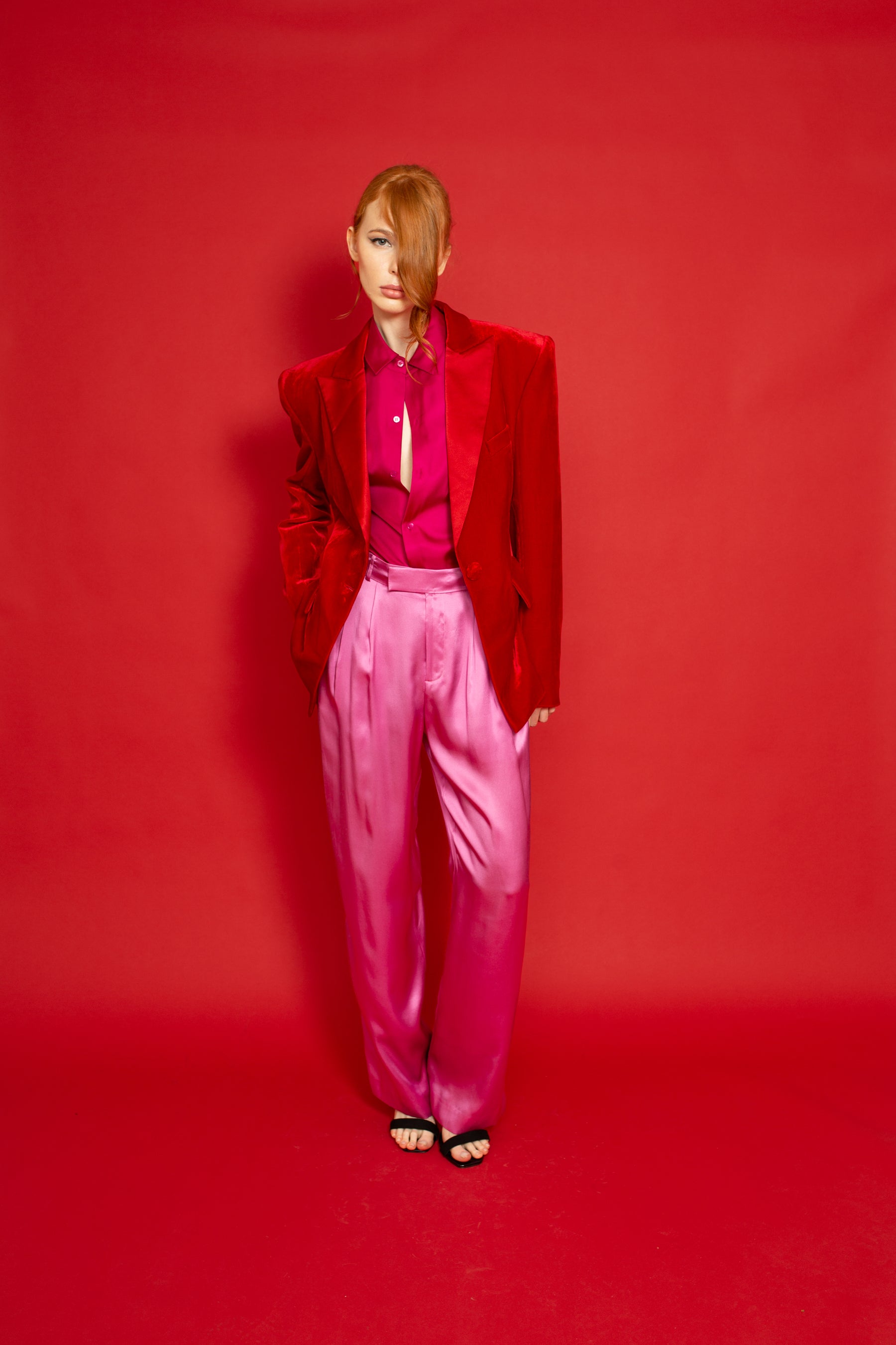 Salinas Satin Trouser Rose 