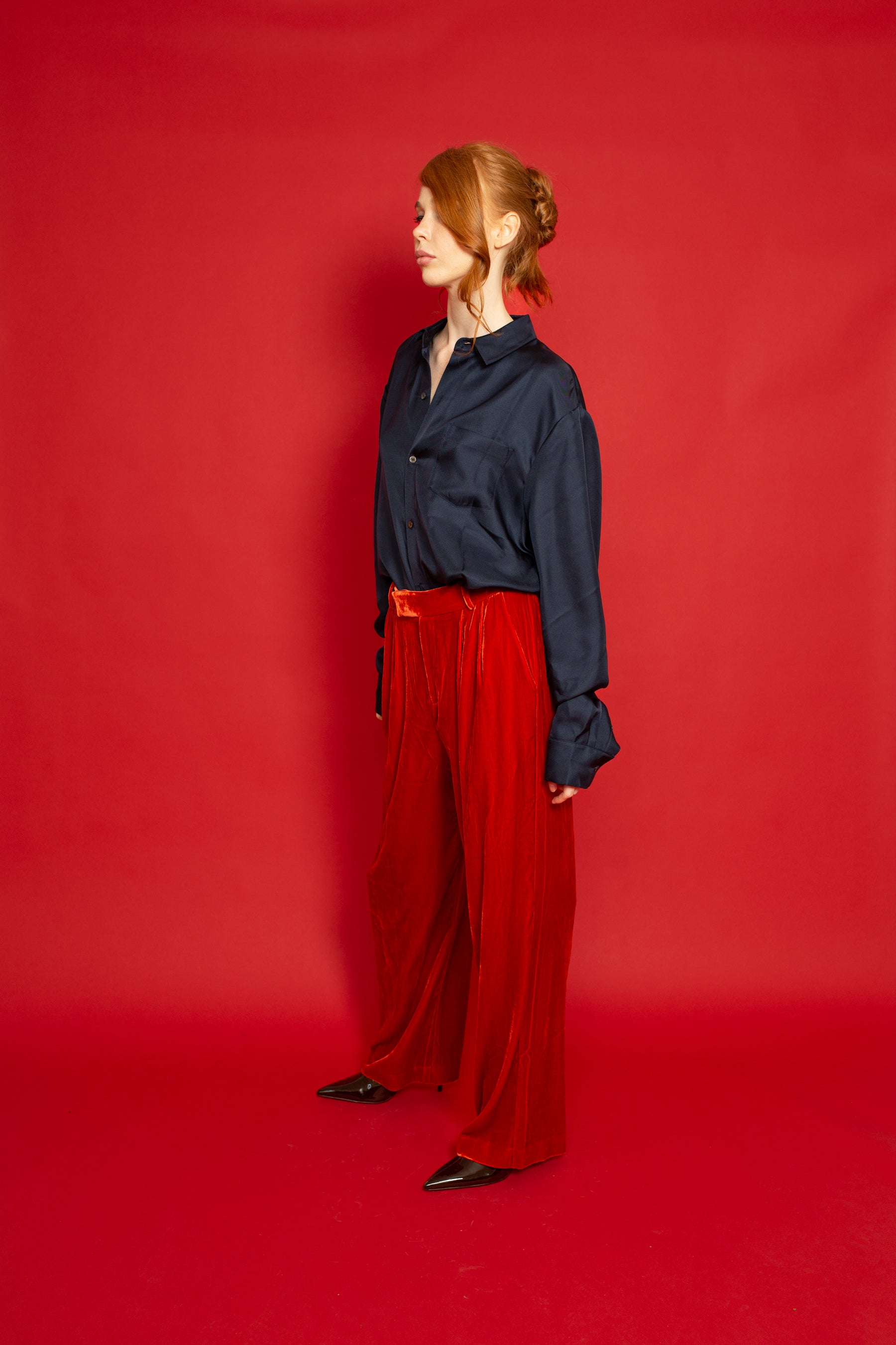 Salinas Velvet Trouser Cherry 