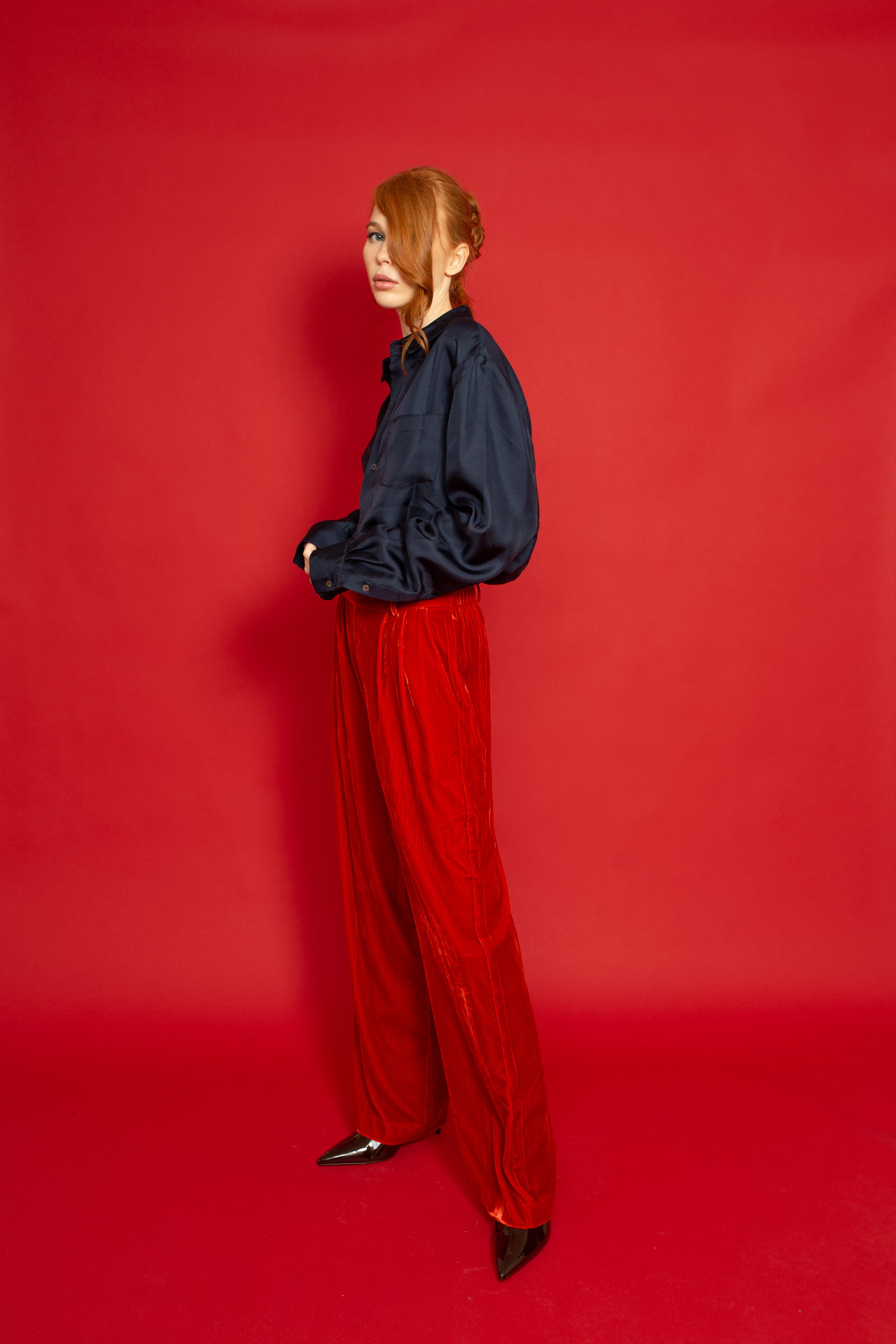 Salinas Velvet Trouser Cherry 