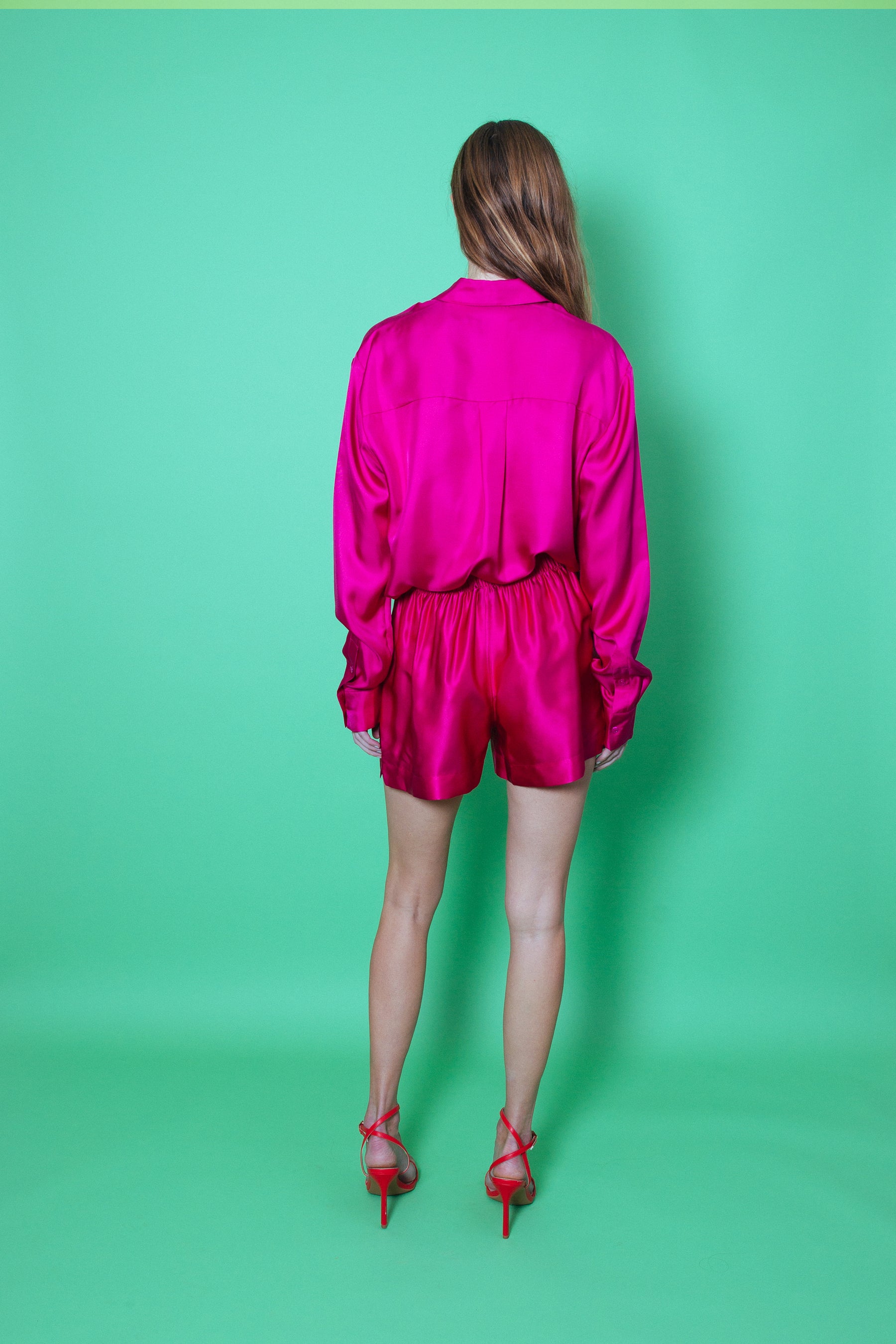 Le Weekend Silk Boxer Fuscia 