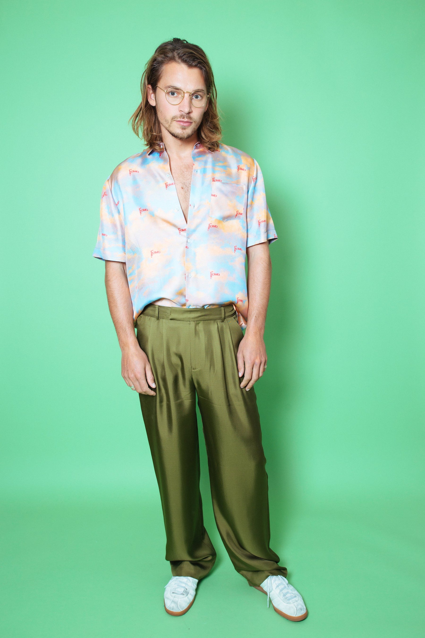 Boyfriend Silk Shirt Wayne White FOMO