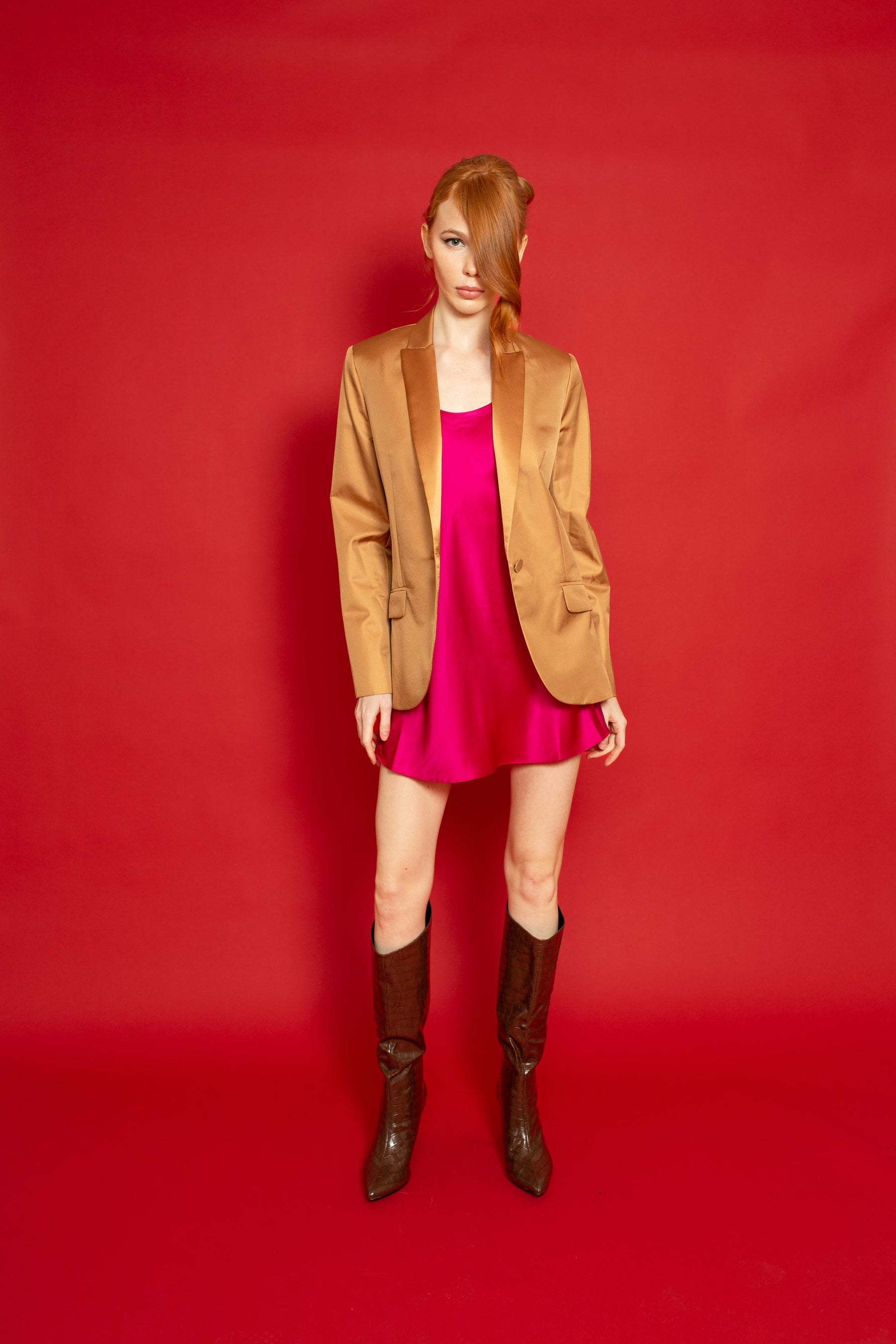 Salinas Silk Tux Jacket Toffee 