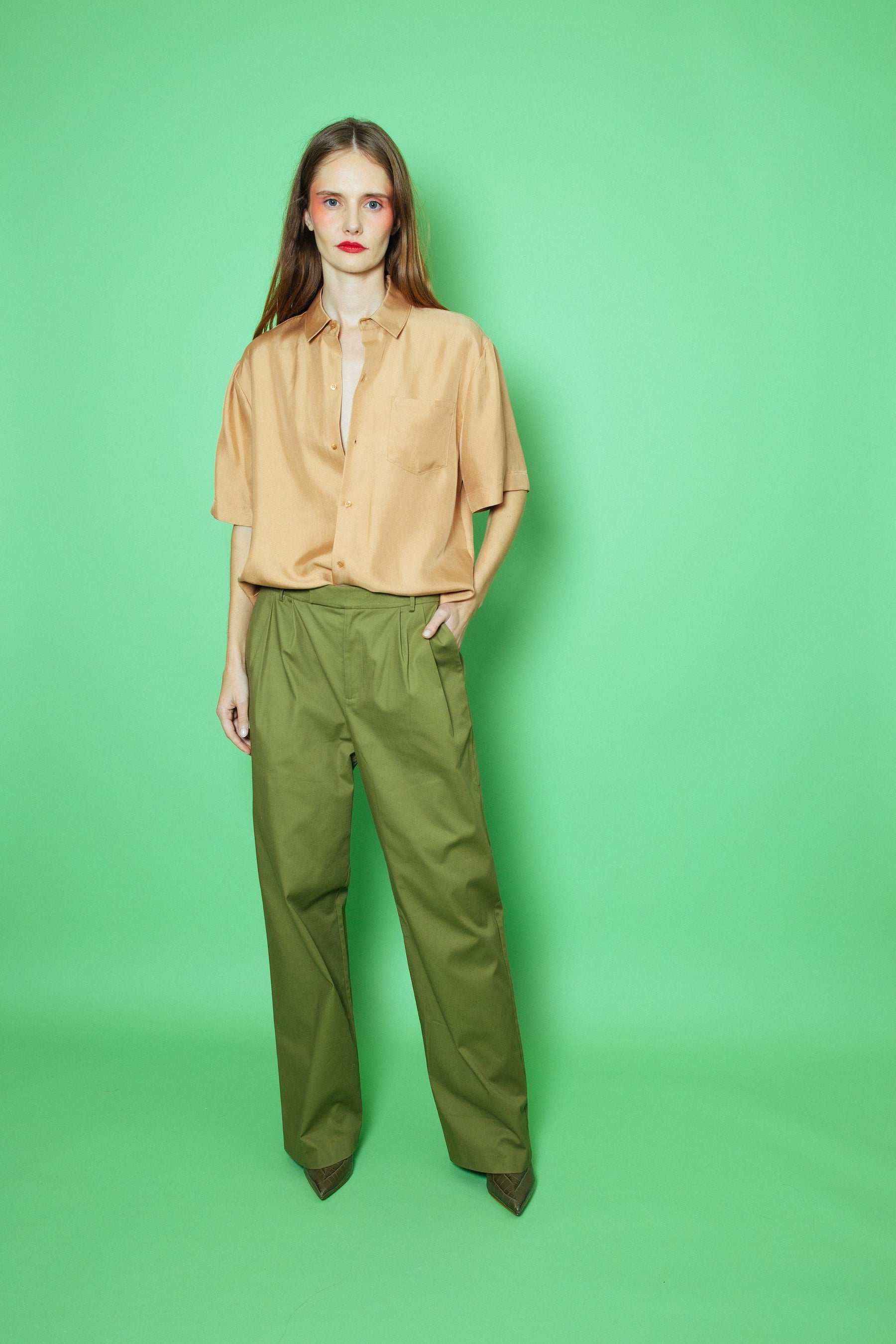 Boyfriend Silk Shirt Toffee 