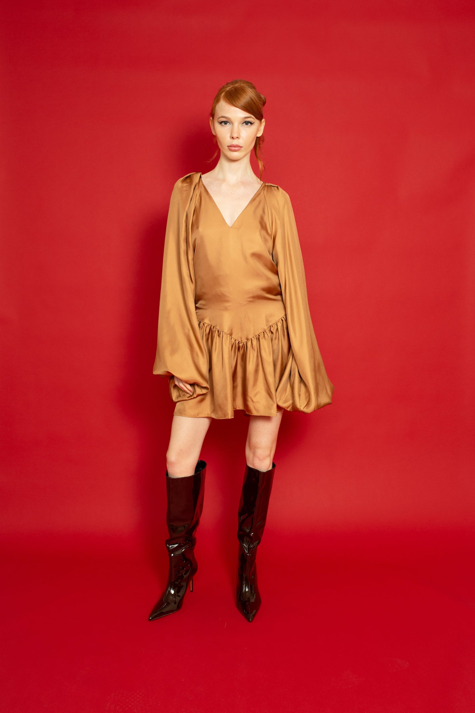 Feliz Silk Dress Toffee