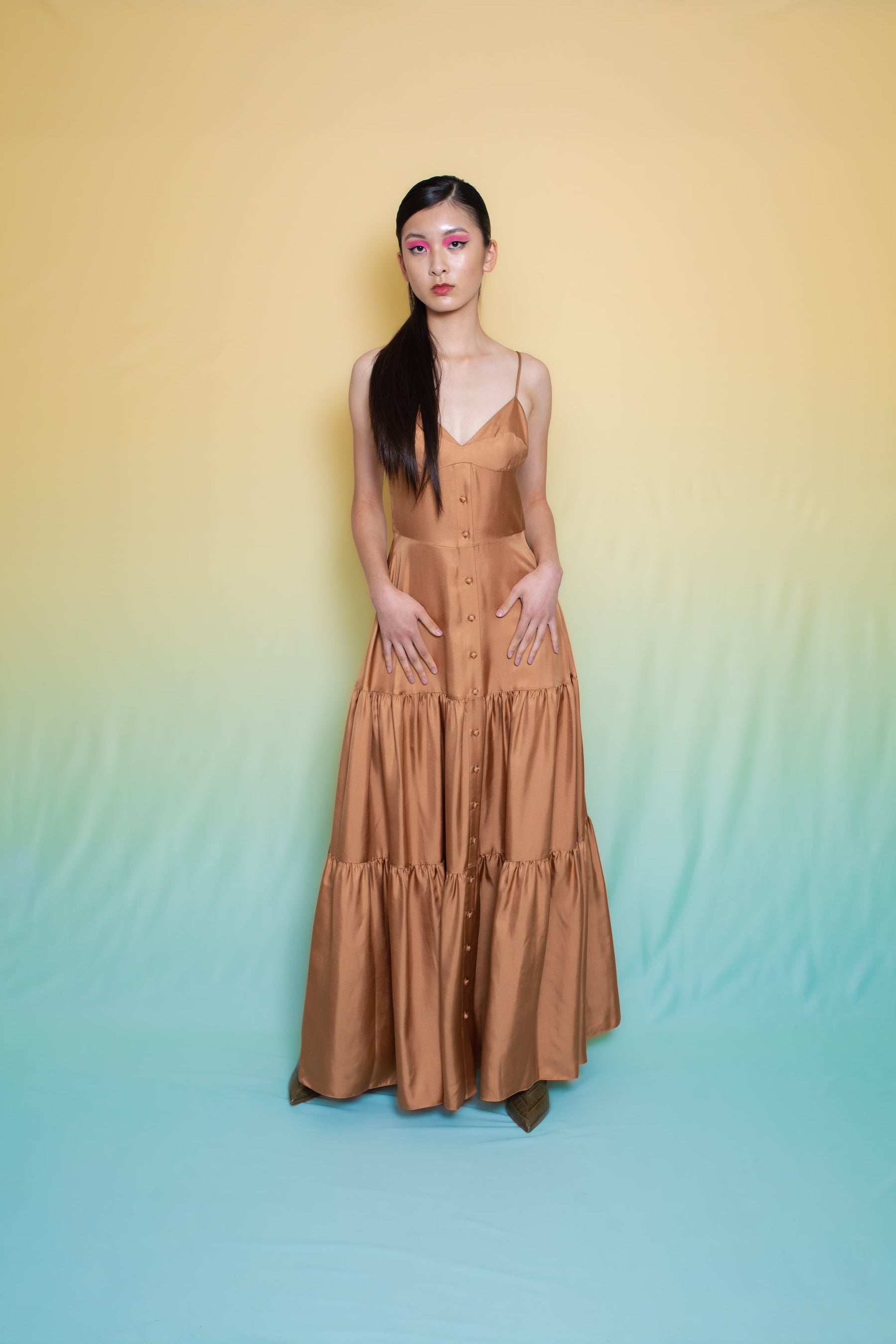 Del Rey Silk Maxi Dress Toffee