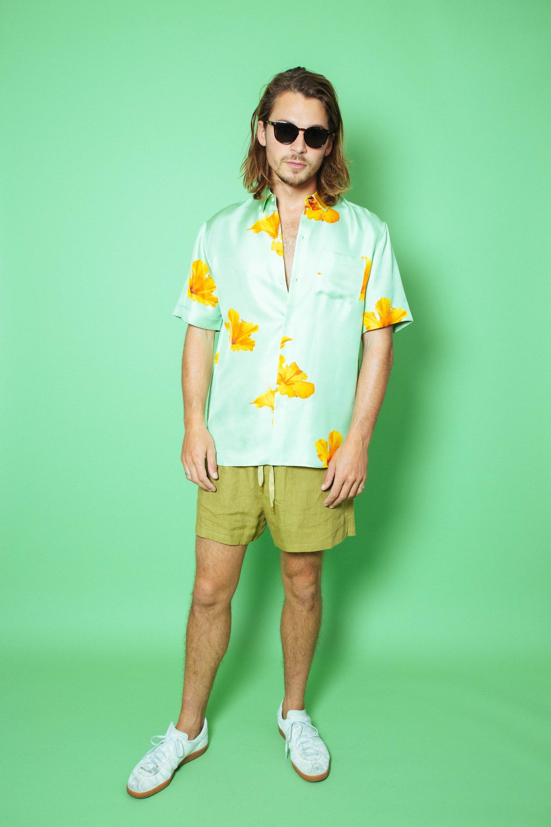 Paolo Linen Short Khaki 