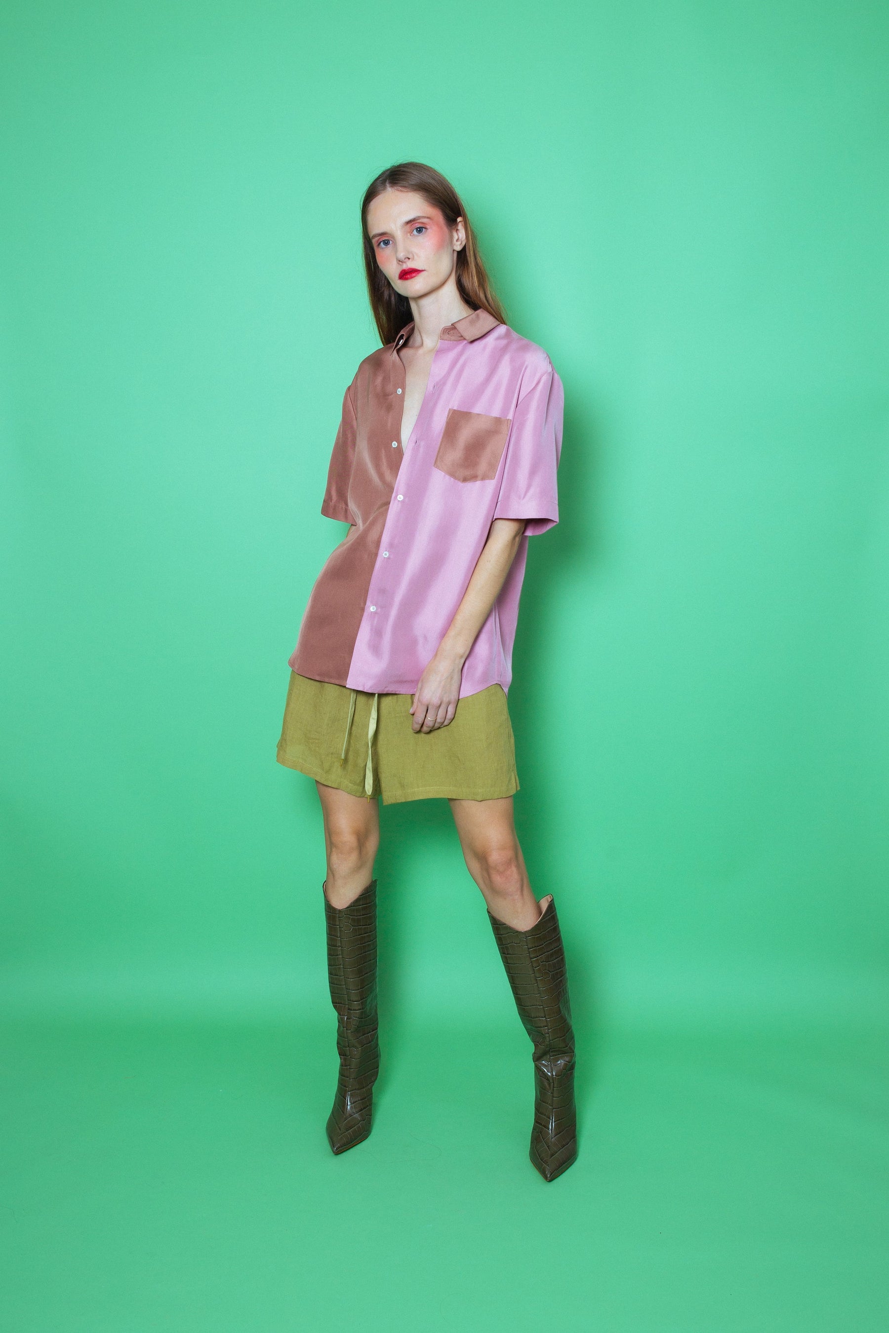 Paolo Linen Short Khaki 