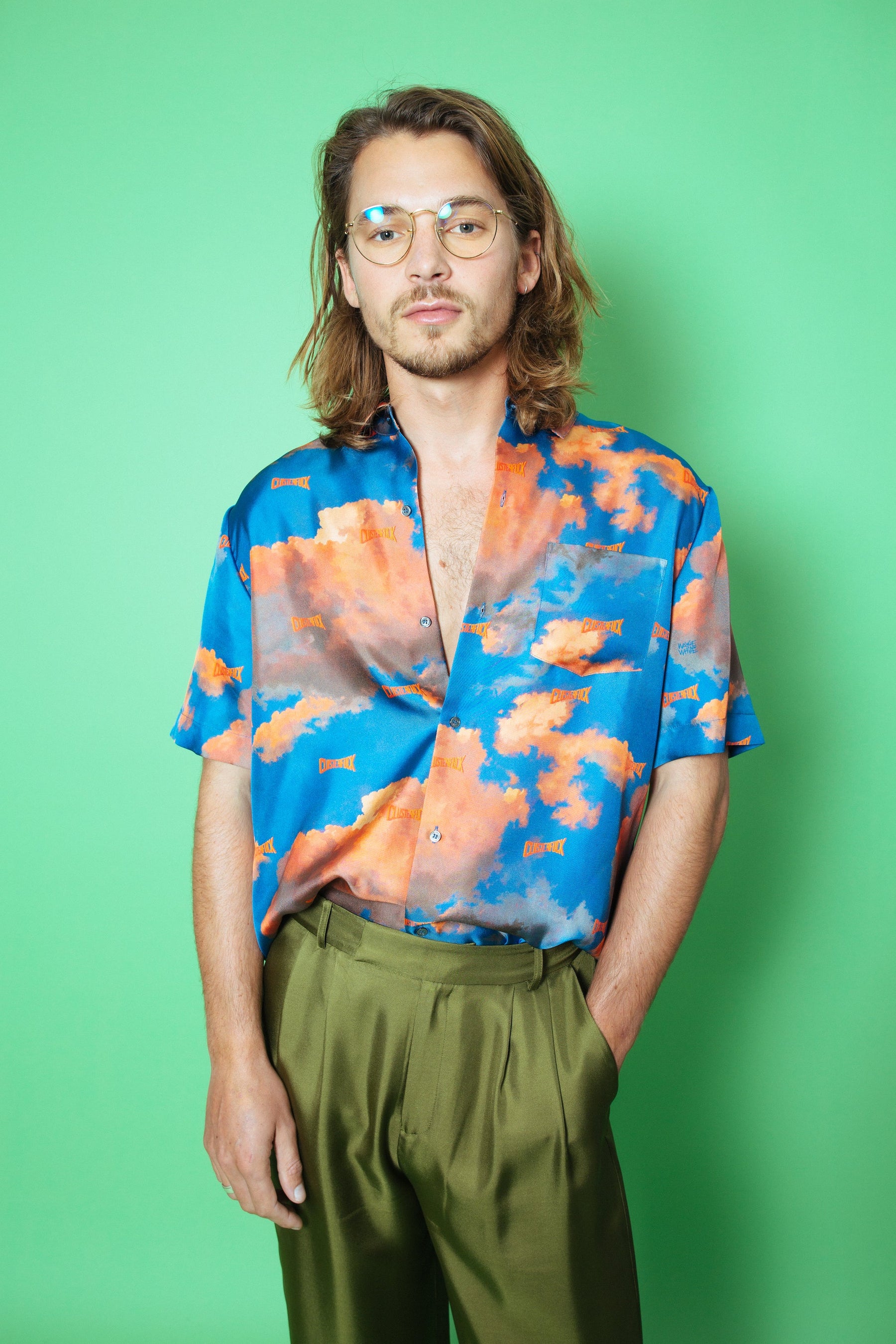 Boyfriend Silk Shirt Wayne White Clusterfuck