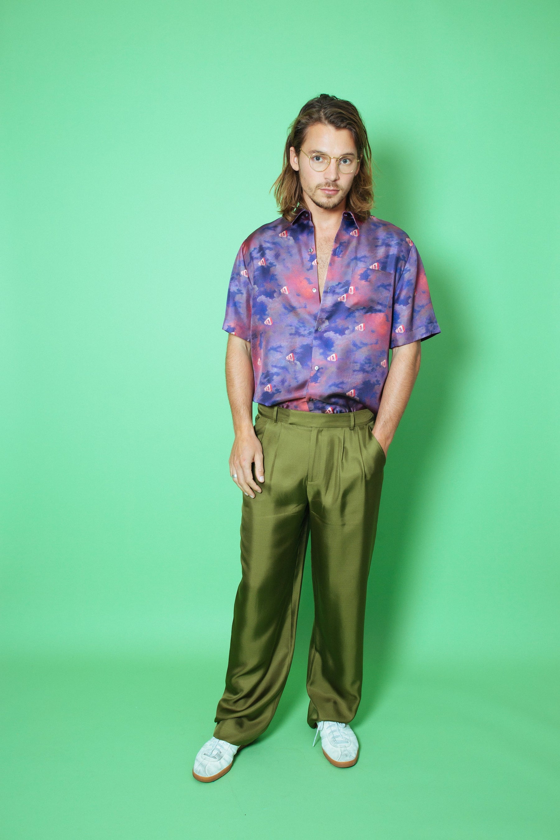 Boyfriend Silk Shirt Wayne White NO