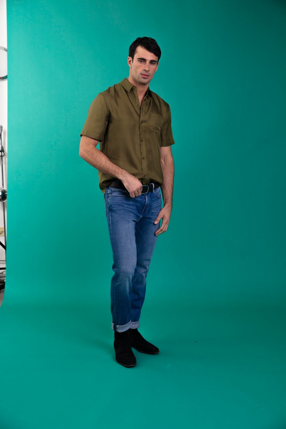 Boyfriend Silk Shirt Khaki 