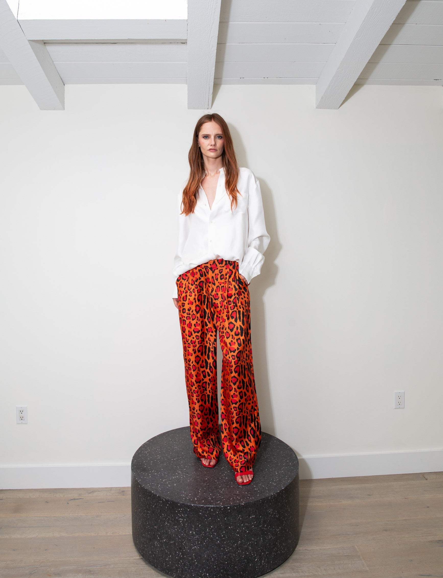 Salinas Silk Trouser Red Jaguar 