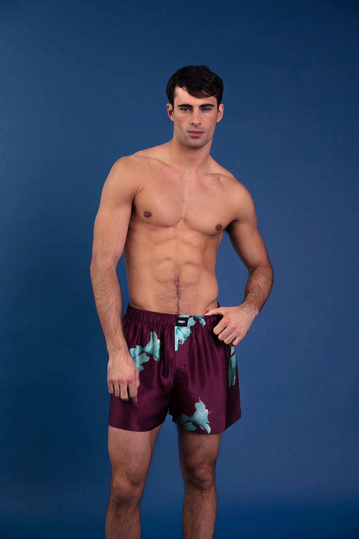 Le Weekend Silk Boxer Purple Hawaii 