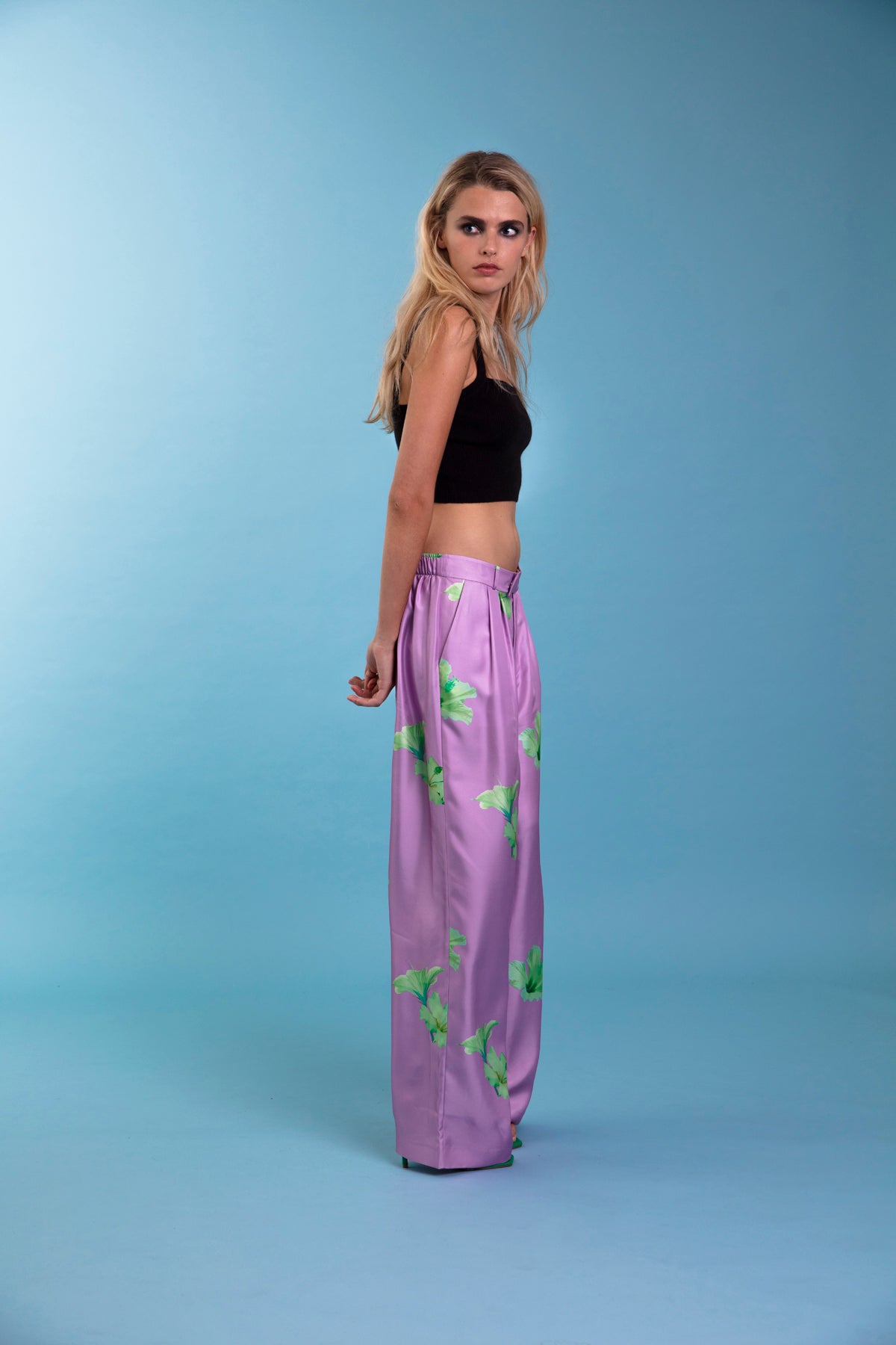 Salinas Silk Trouser Lilac Hawaii 