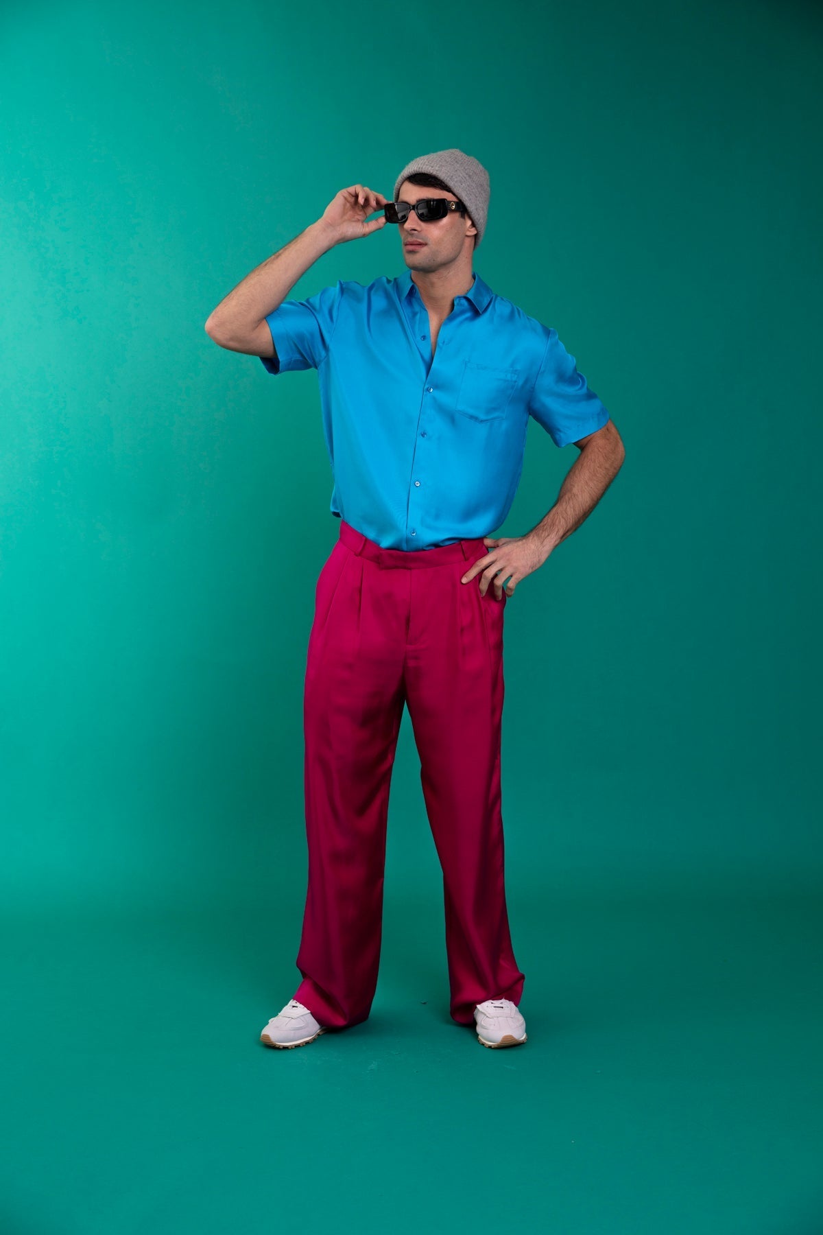 Boyfriend Silk Shirt Blue 