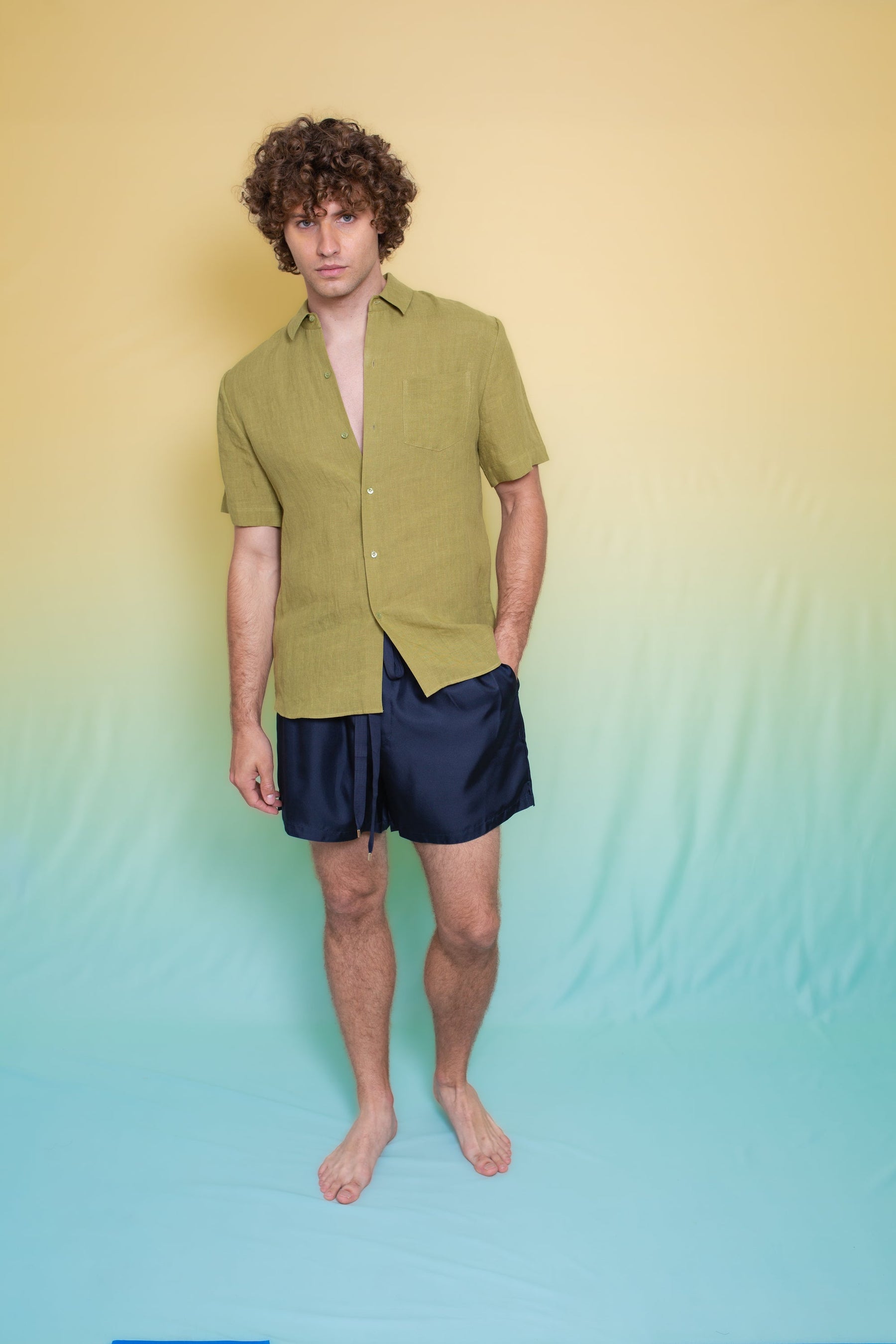 Boyfriend Linen Shirt Pistachio 