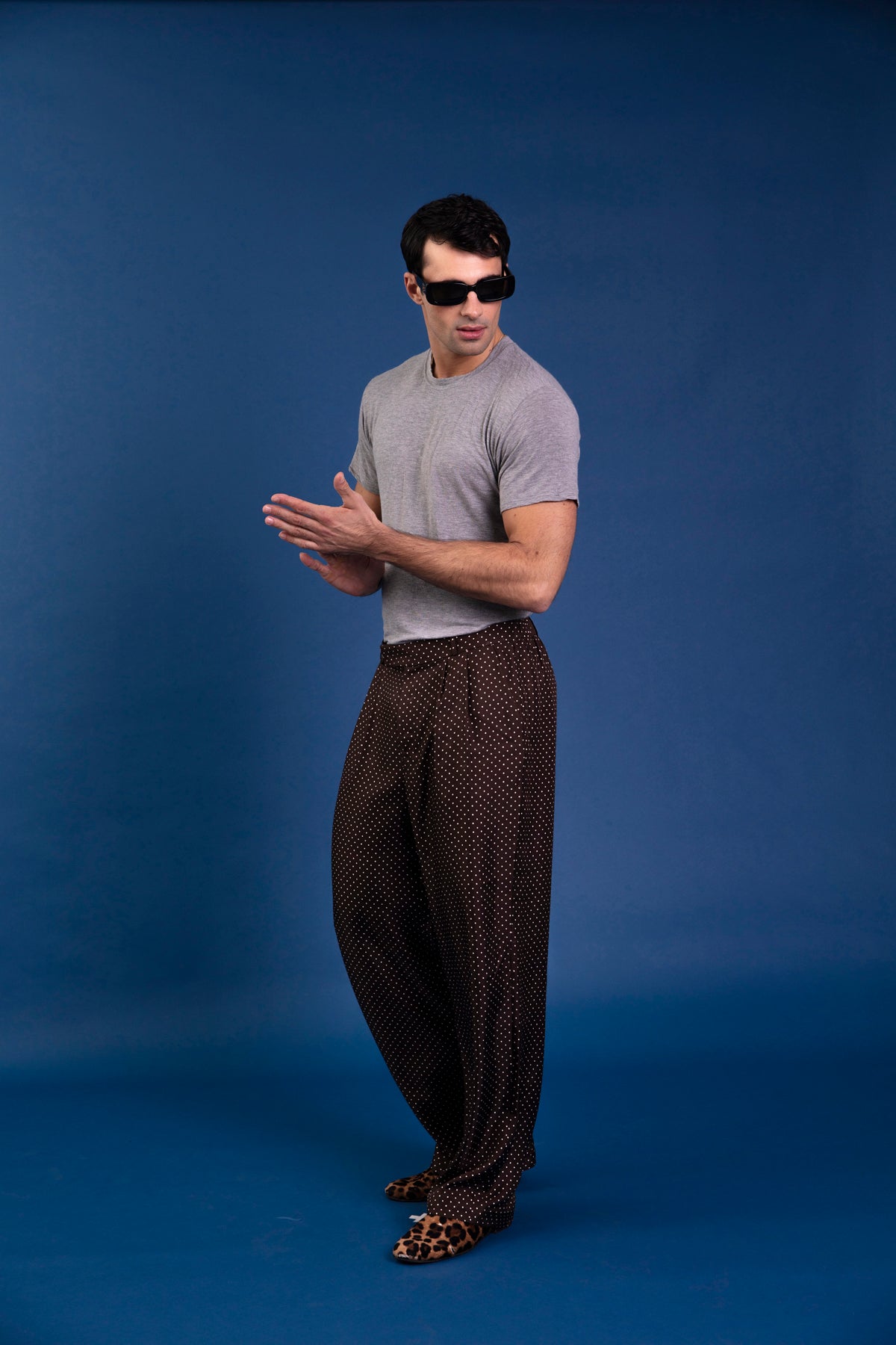 Salinas Silk Trouser Chocolate Dot 