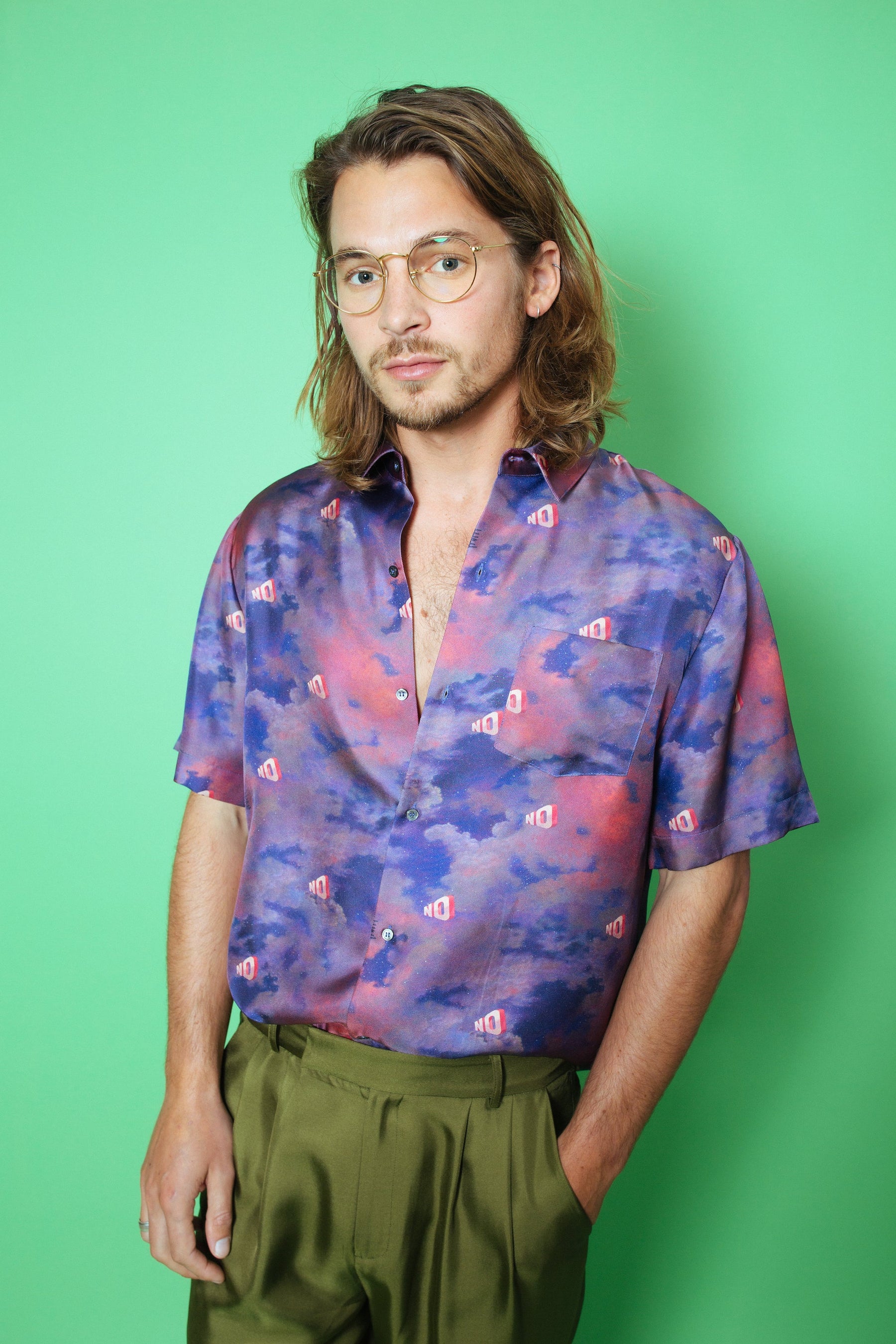 Boyfriend Silk Shirt Wayne White NO