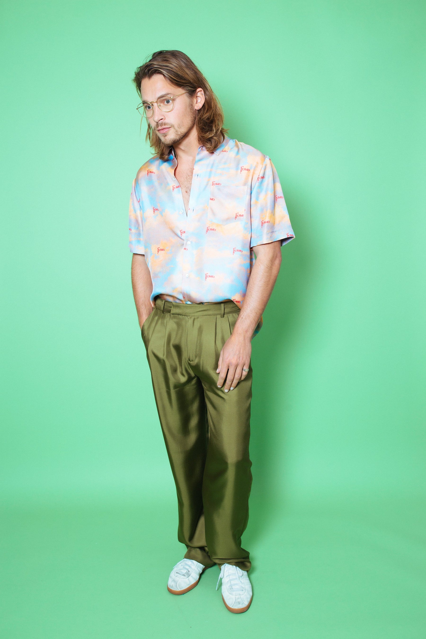 Boyfriend Silk Shirt Wayne White FOMO