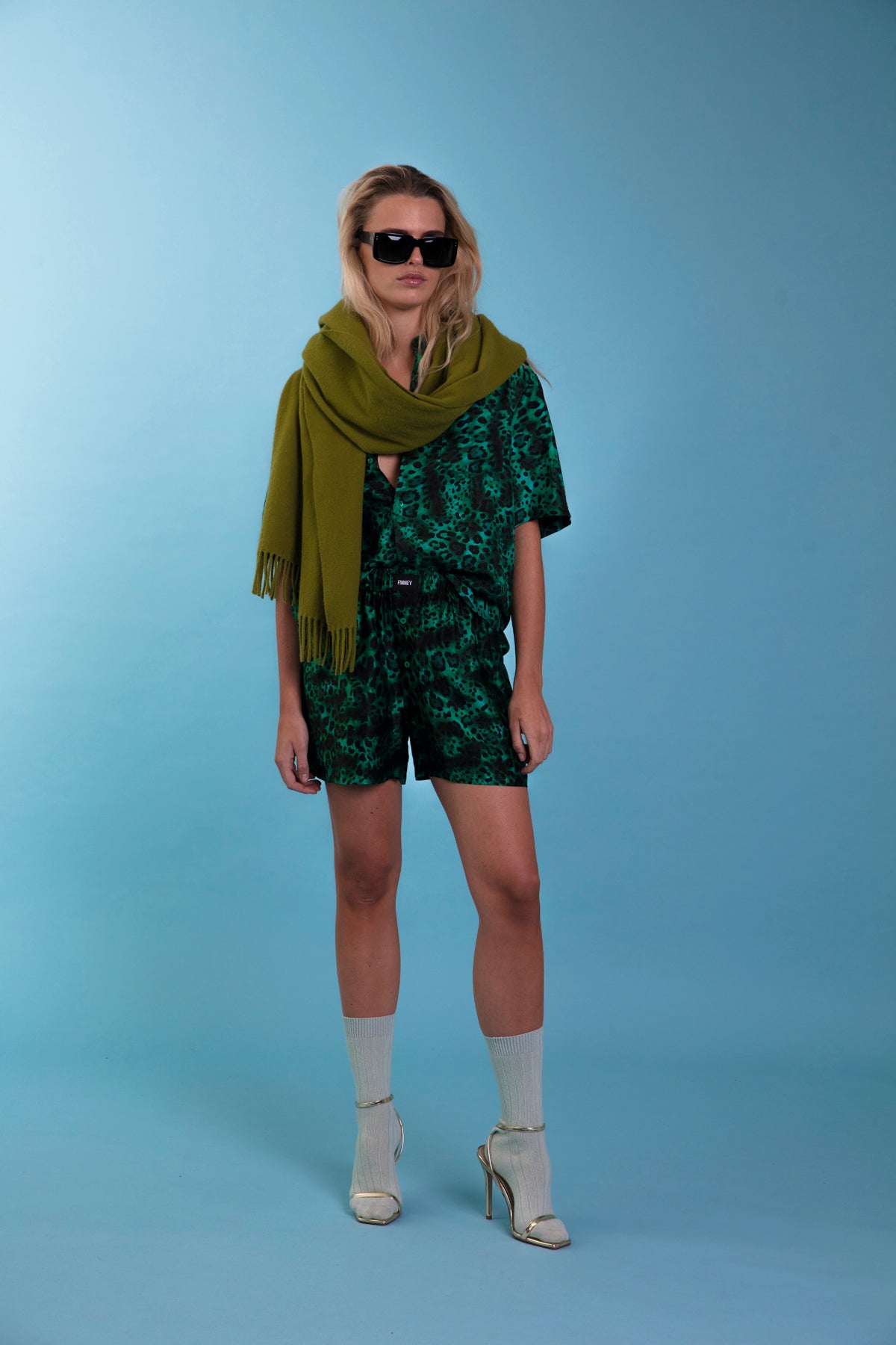 Le Weekend Silk Boxer Emerald Jaguar 