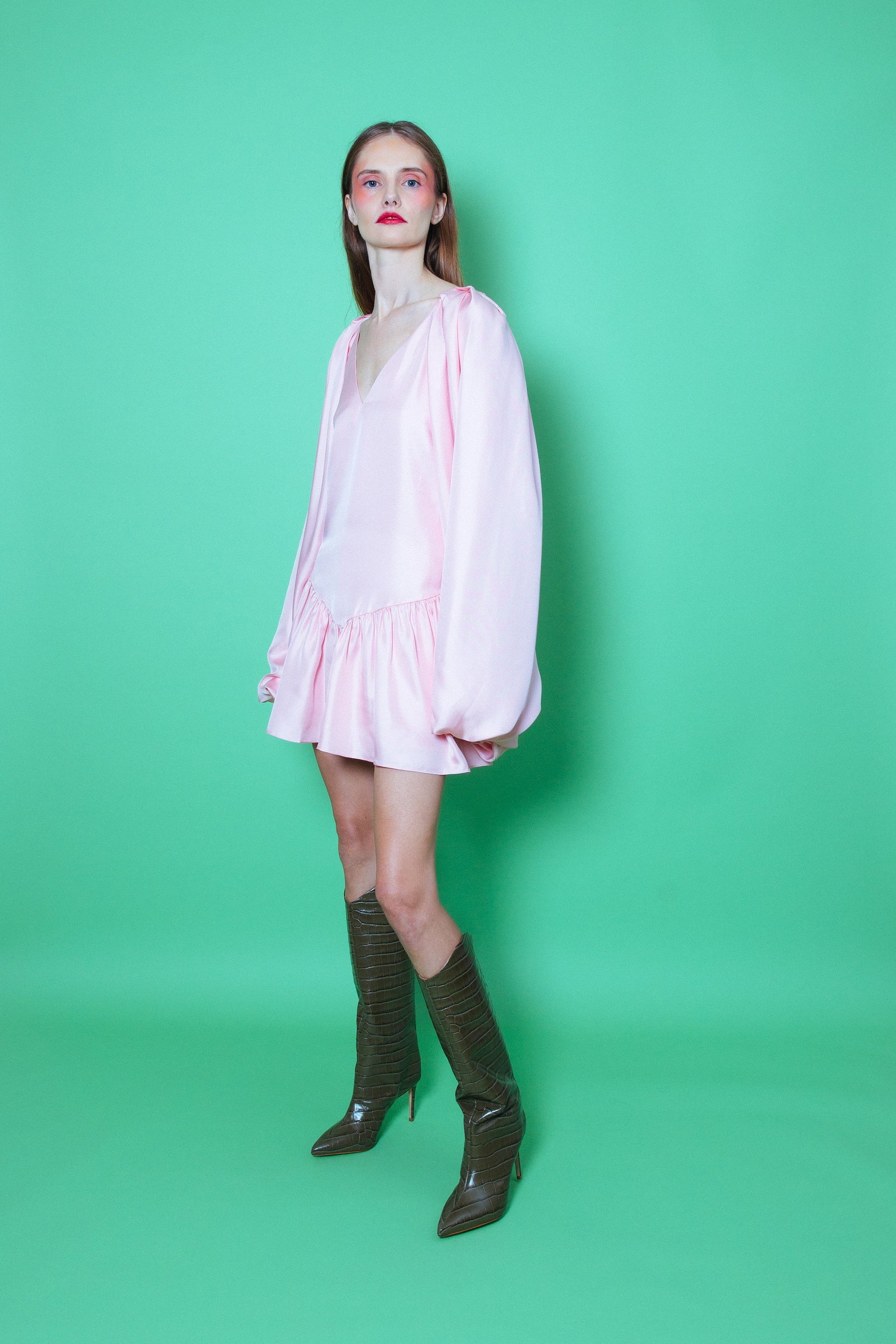 Feliz Silk Dress Pink