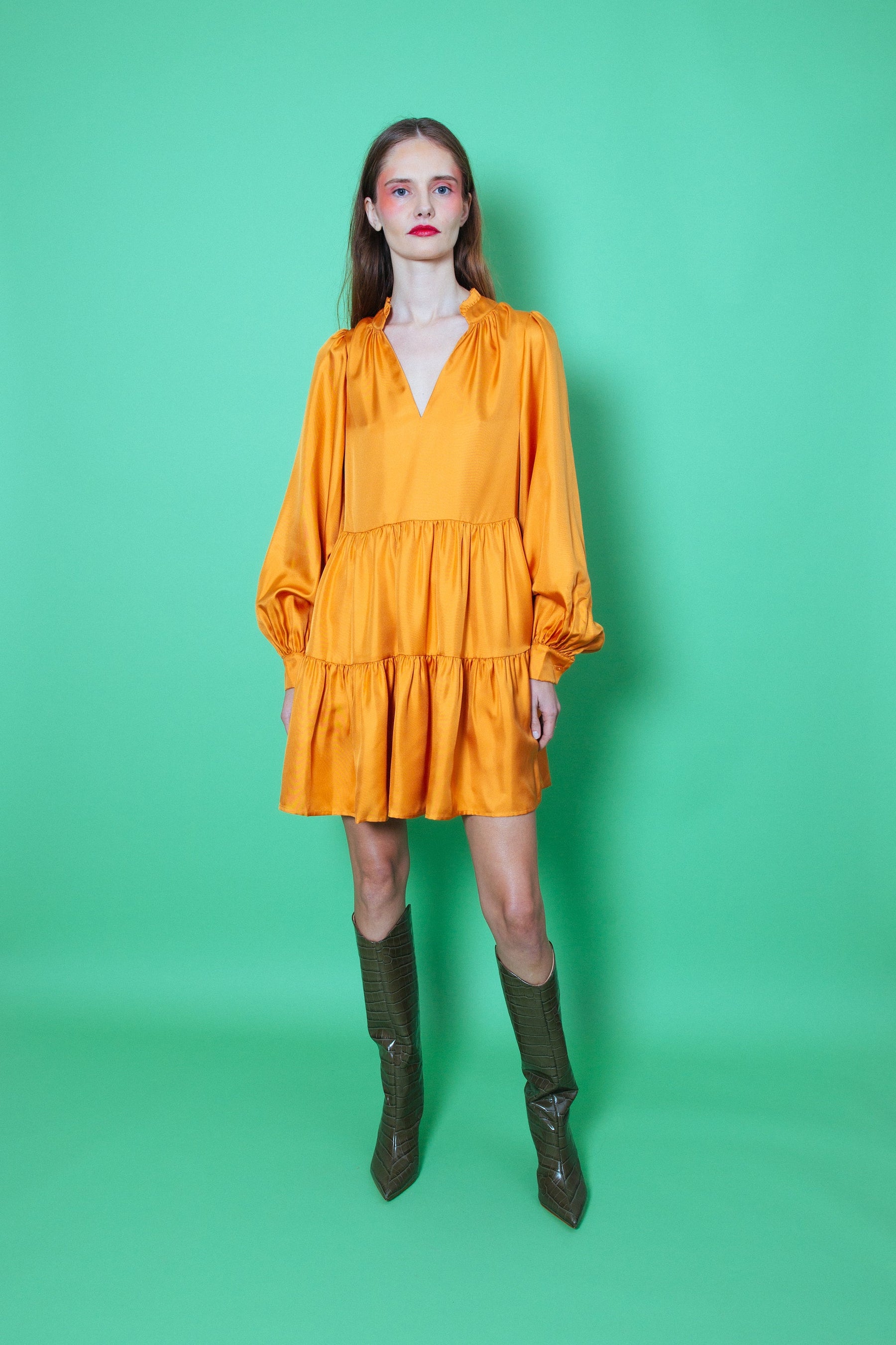 Melrose Silk Dress Marigold