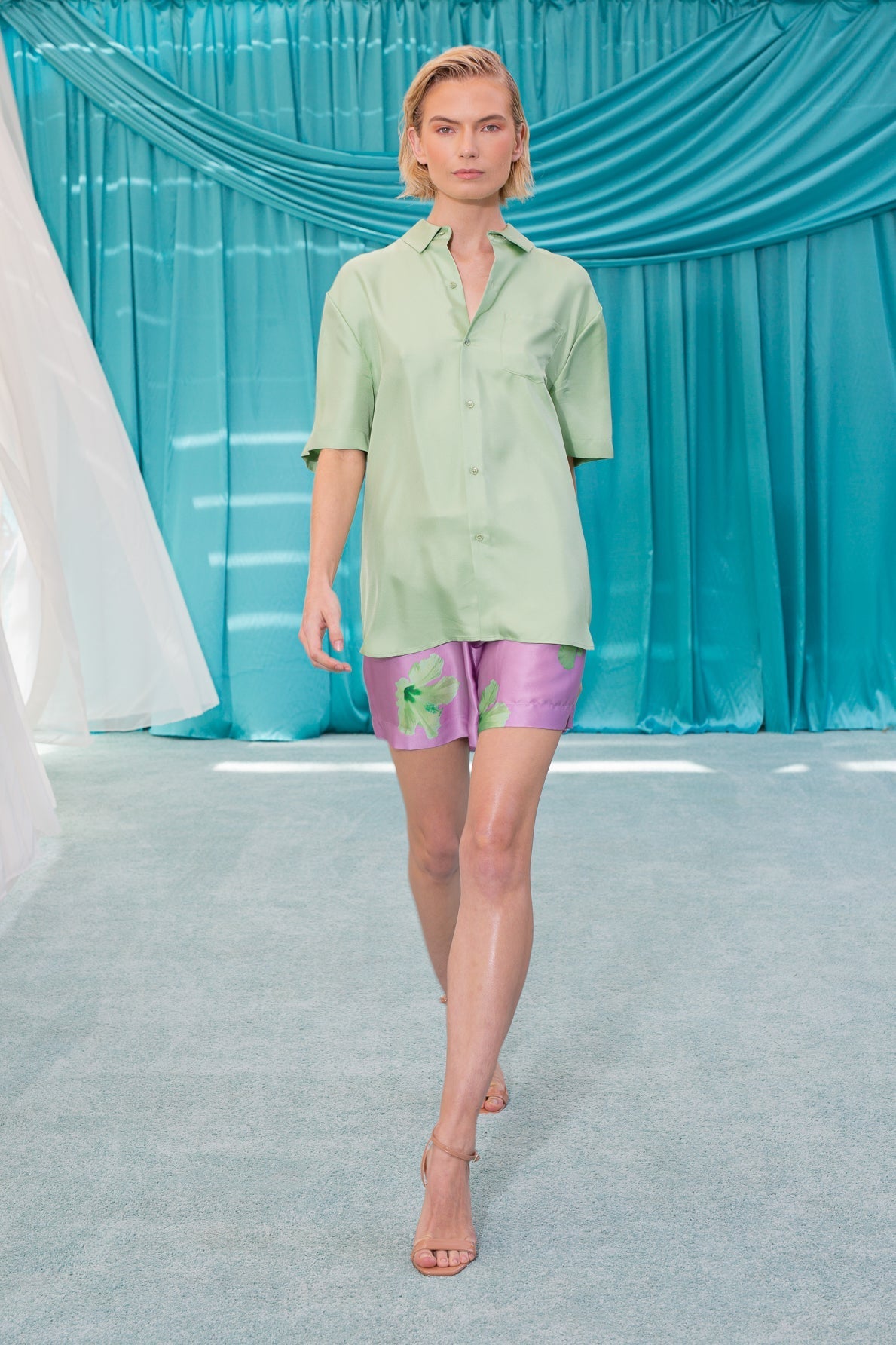 Boyfriend Silk Shirt Pistachio 