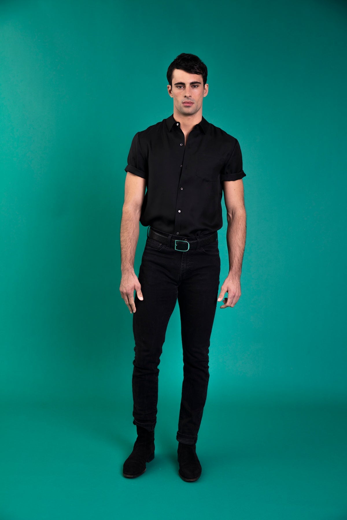 Boyfriend Silk Shirt Black 