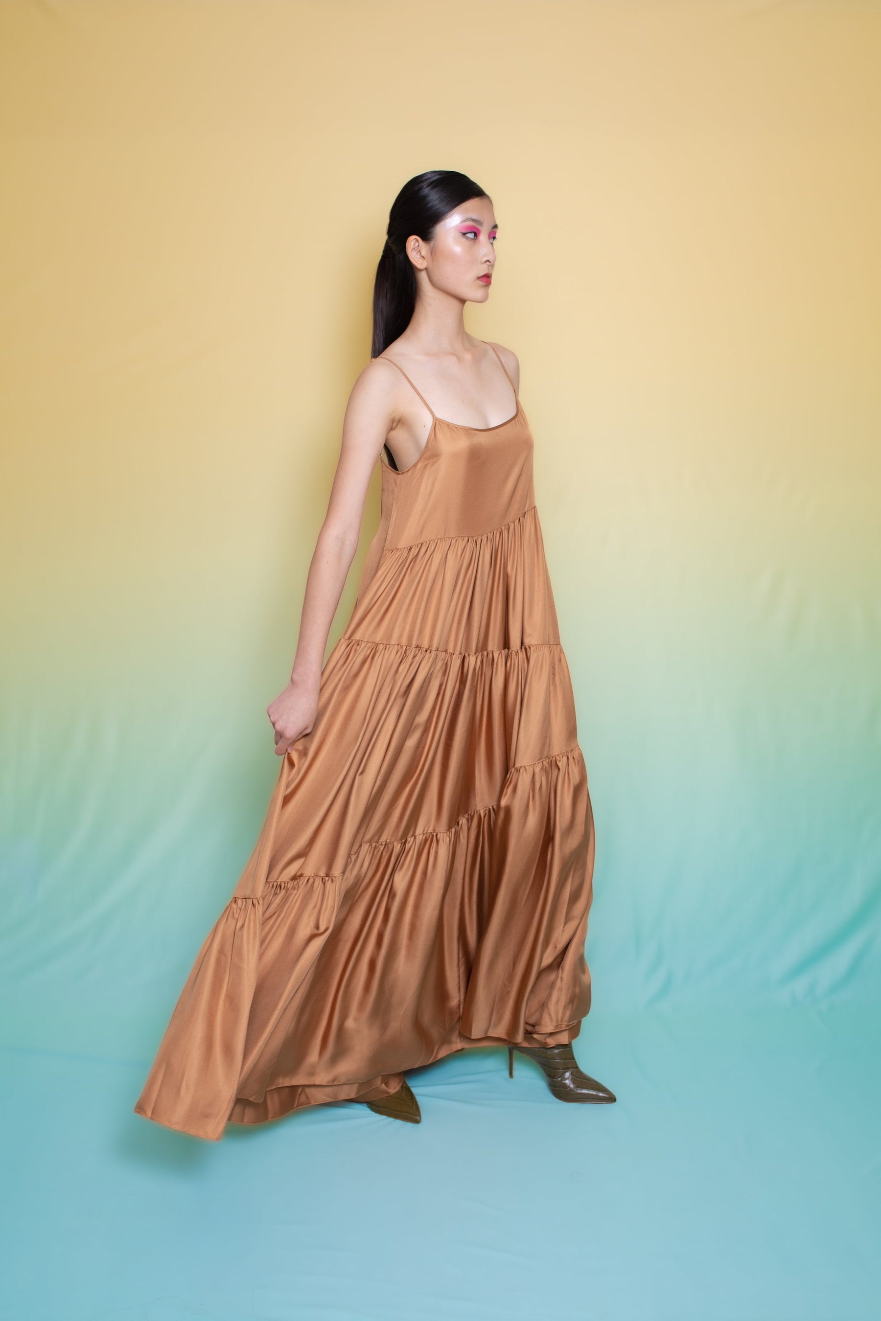 Malibu Silk Maxi Dress Toffee