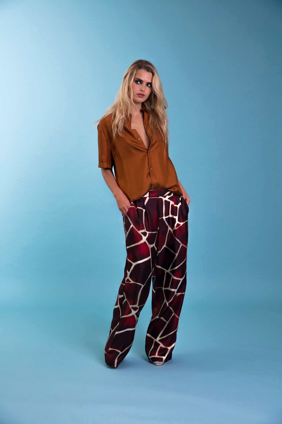 Boyfriend Silk Shirt Caramel 