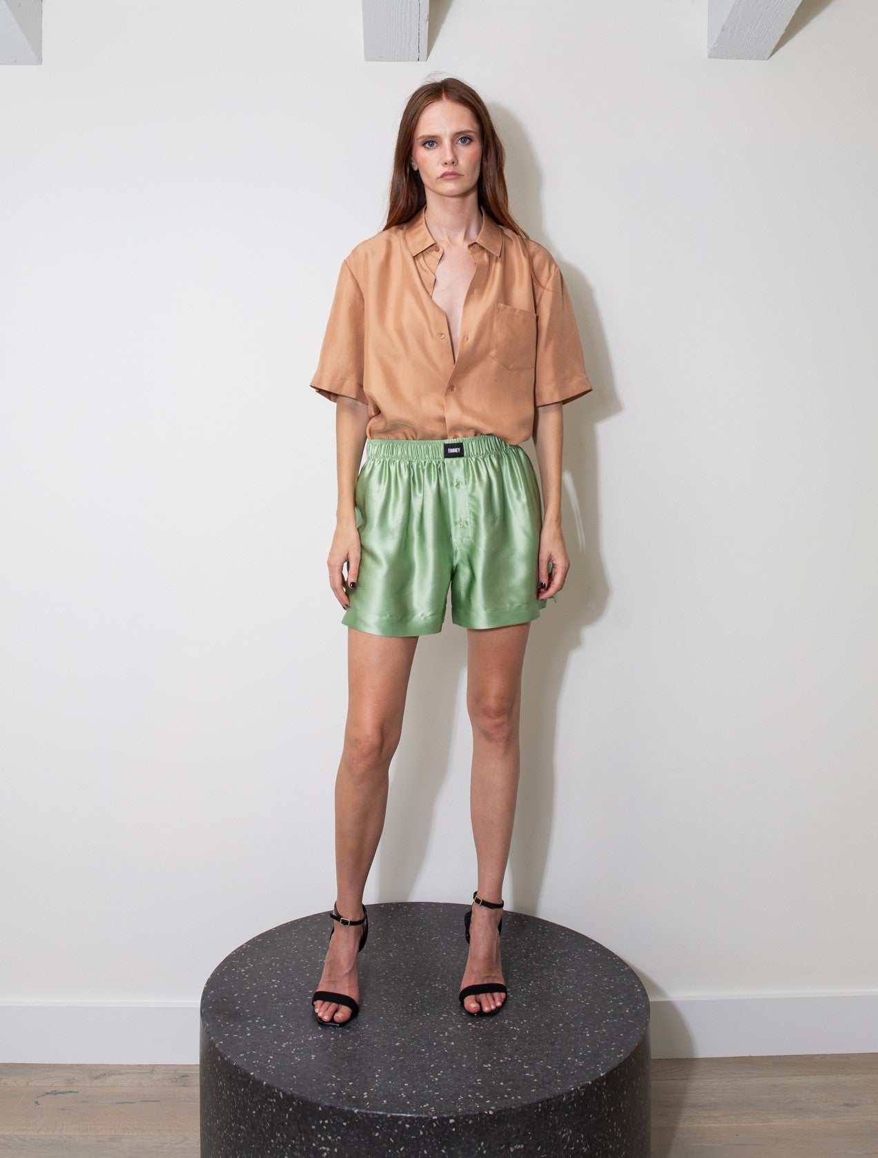 Le Weekend Silk Boxer Pistachio 