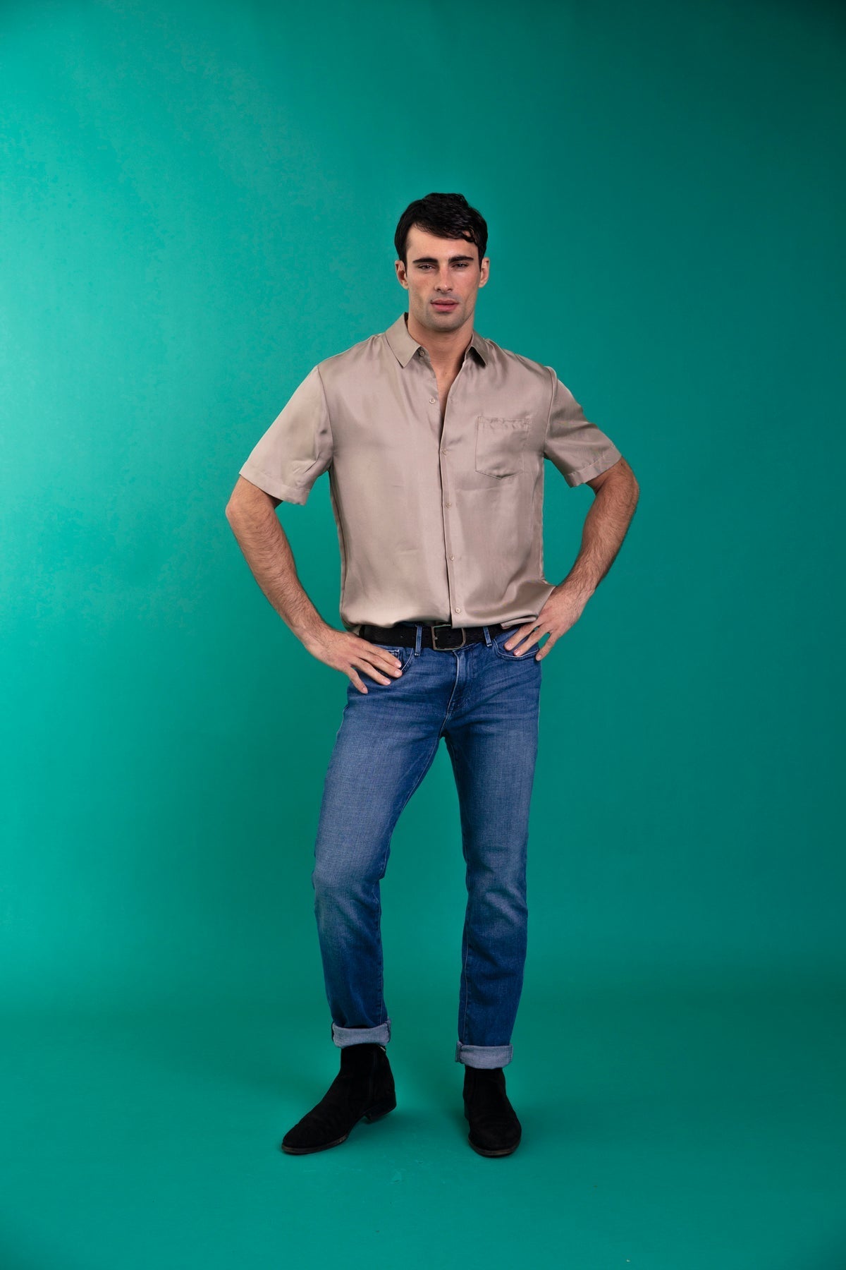 Boyfriend Silk Shirt Bone 