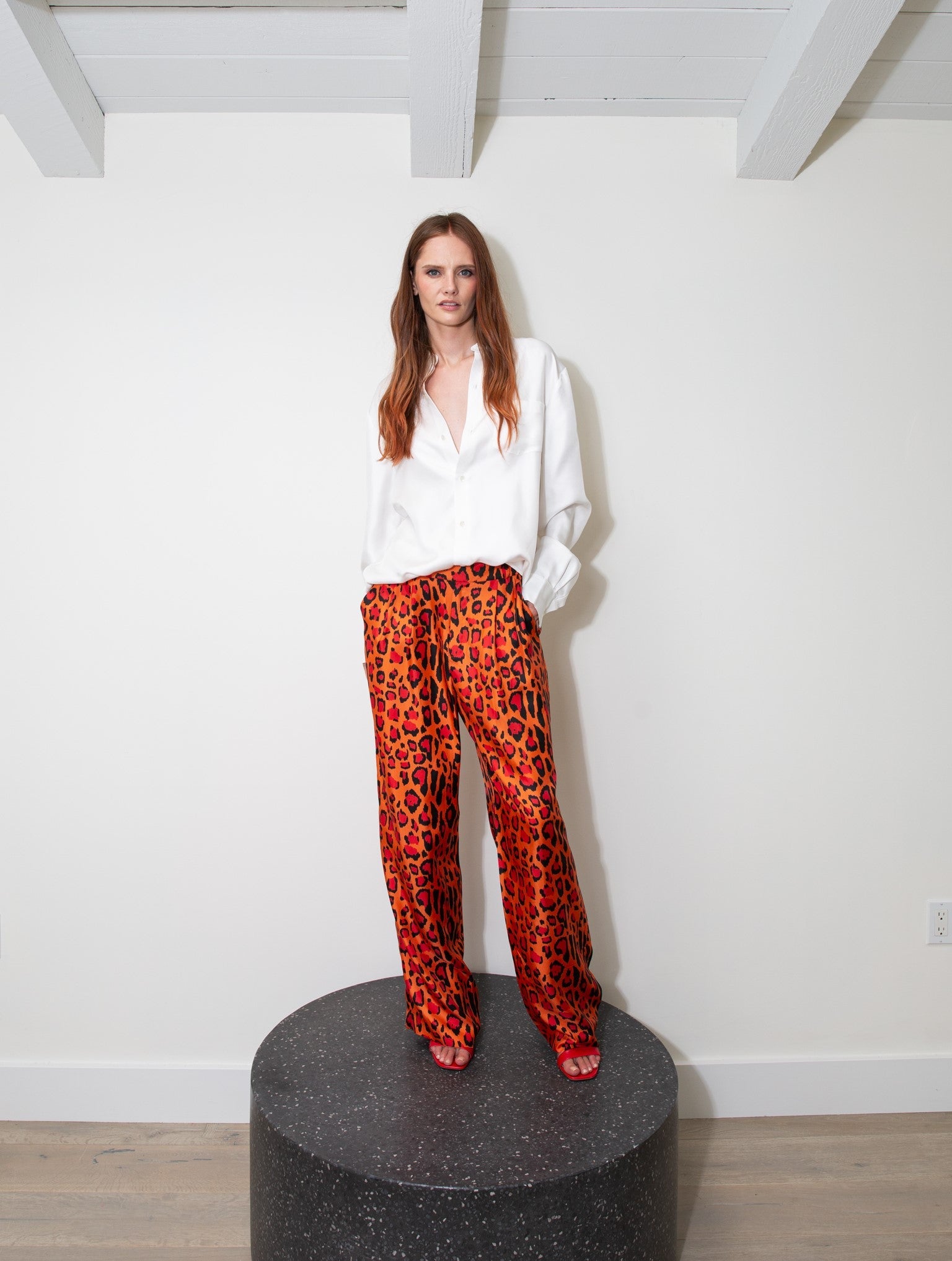 Salinas Silk Trouser Red Jaguar 